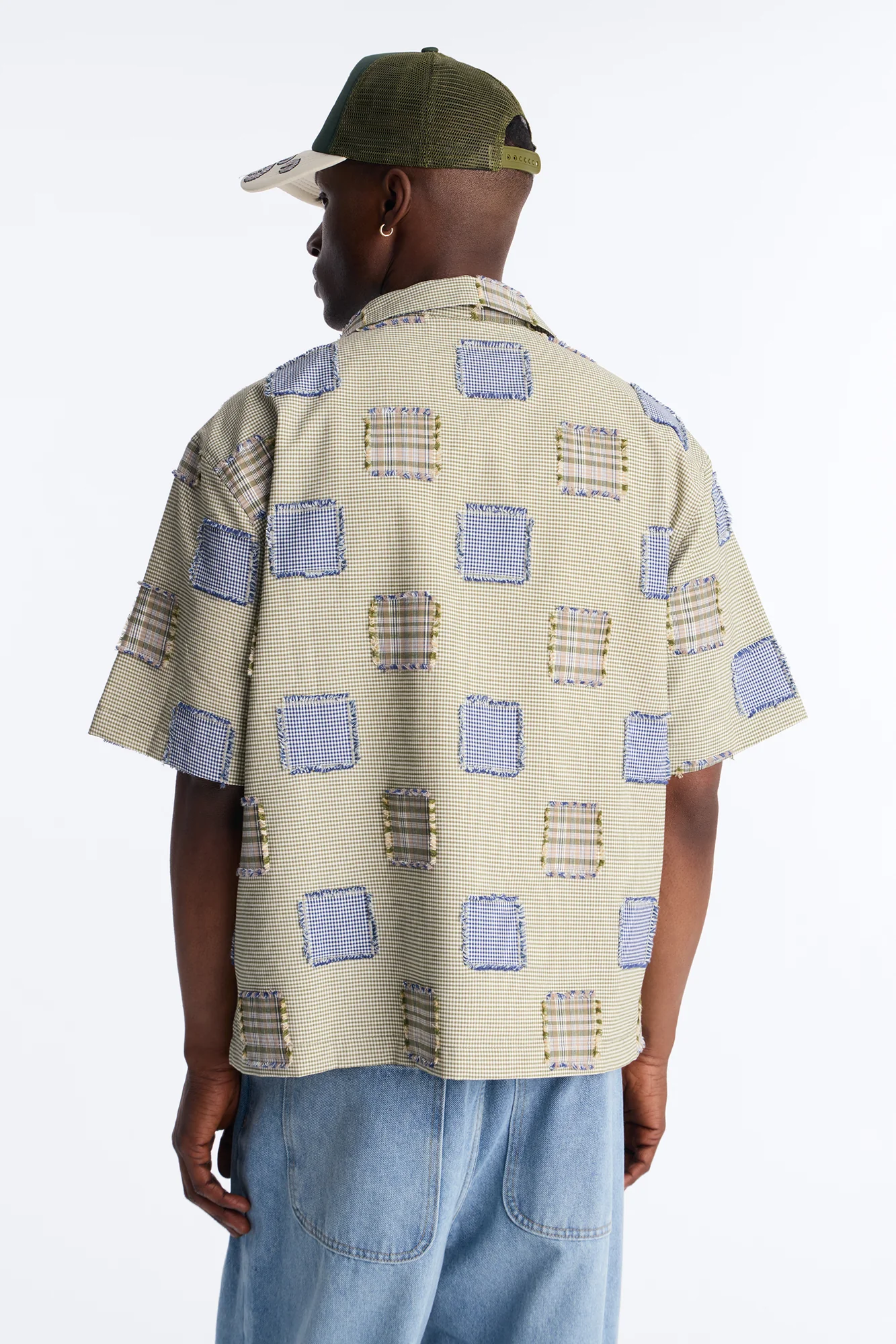 Relaxed Sunny Stitch Plaid Cuban Collar Button Up Shirt - Multi Color - Image 4