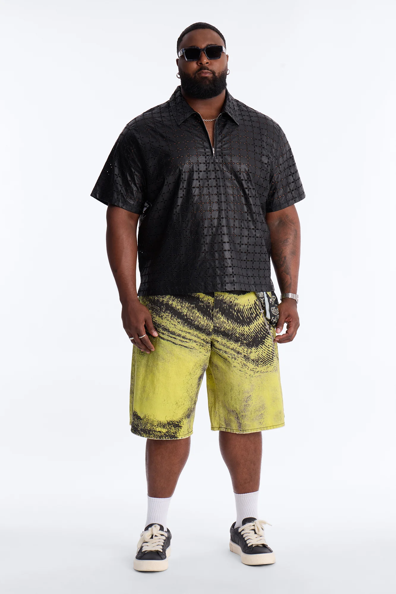 Relaxed Sunset Fever Faux Leather Polo - Black - Image 6