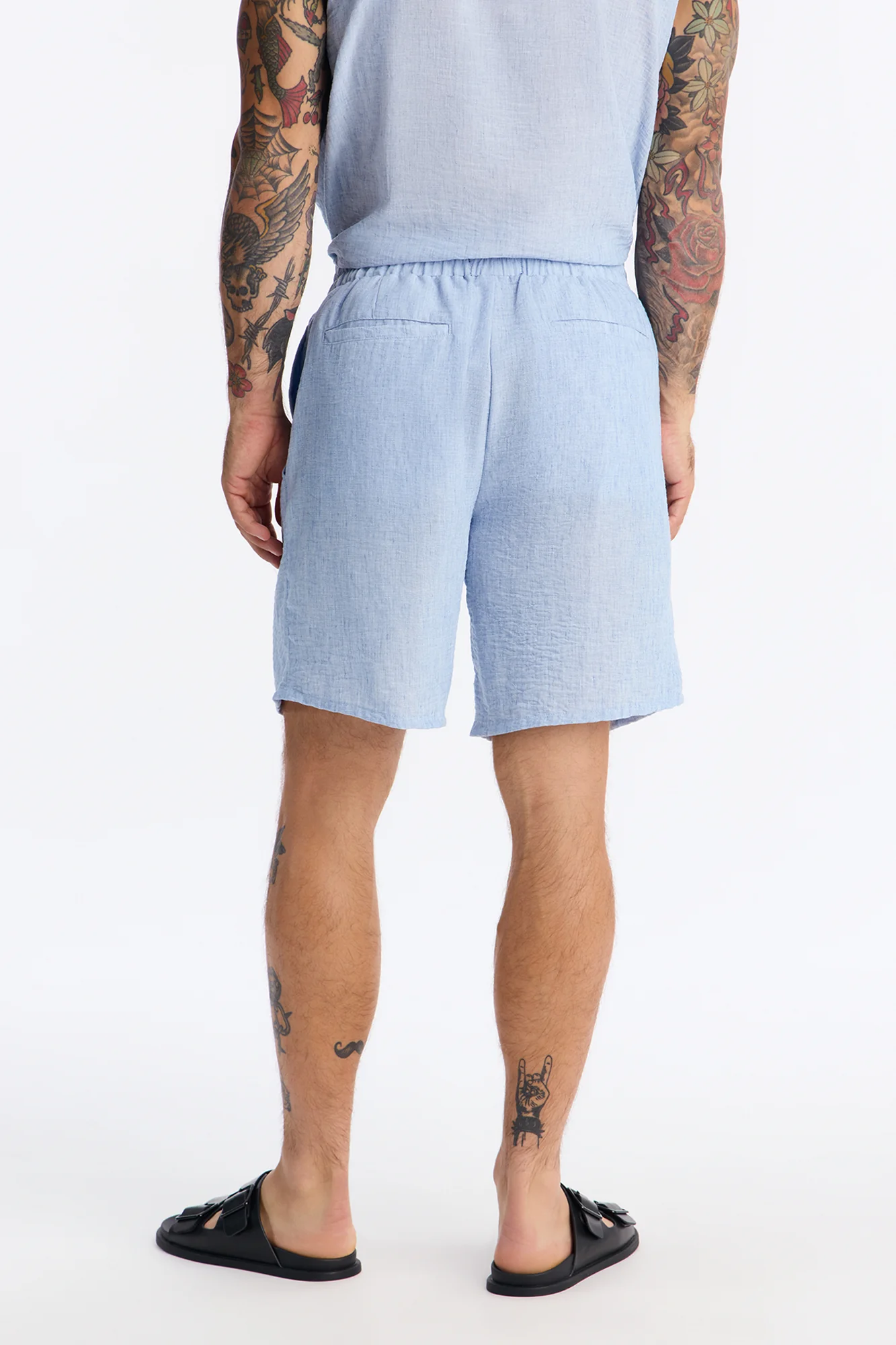 Relaxed Tide Thread Sleeveless Tee - Blue - Image 4