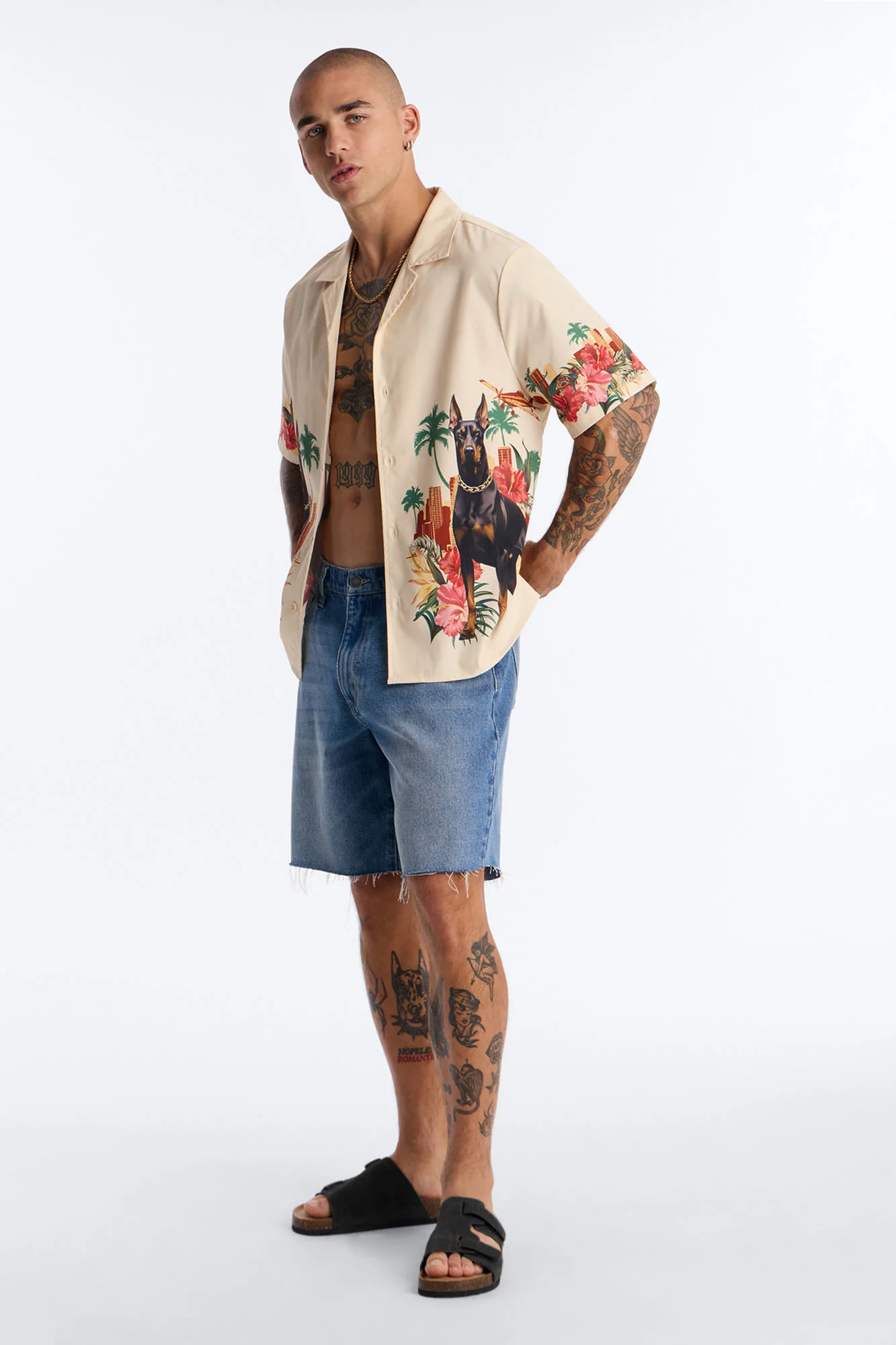 Relaxed Tropical Watchdog Button Up Shirt - Multi Color - Image 2