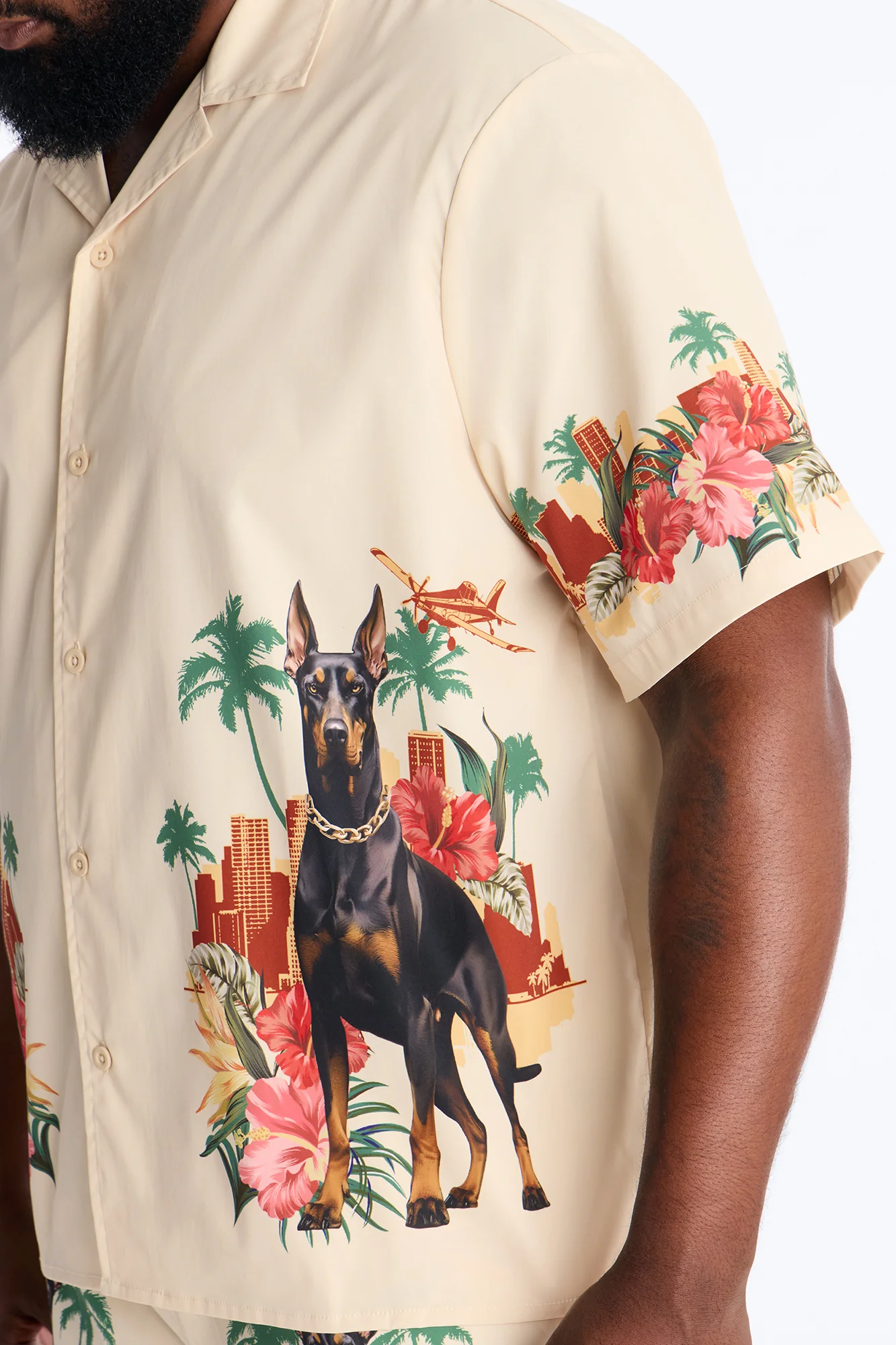Relaxed Tropical Watchdog Button Up Shirt - Multi Color - Image 7