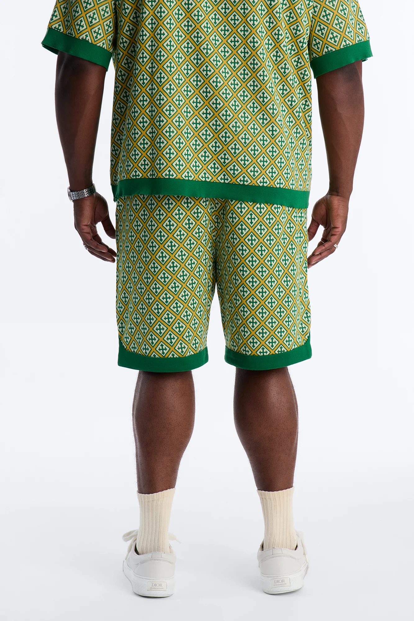 Relaxed Tunis Medina Jacquard Short - Green - Image 4