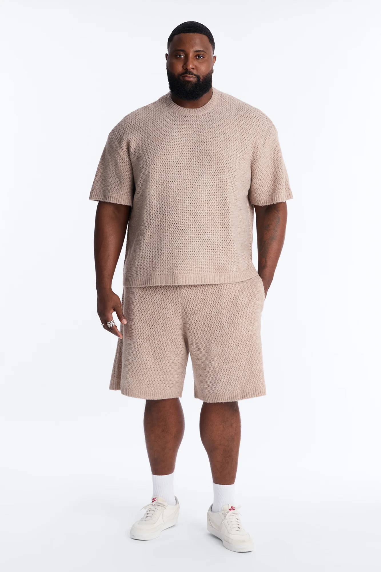Relaxed Venice Sweater Short - Stone - Image 6