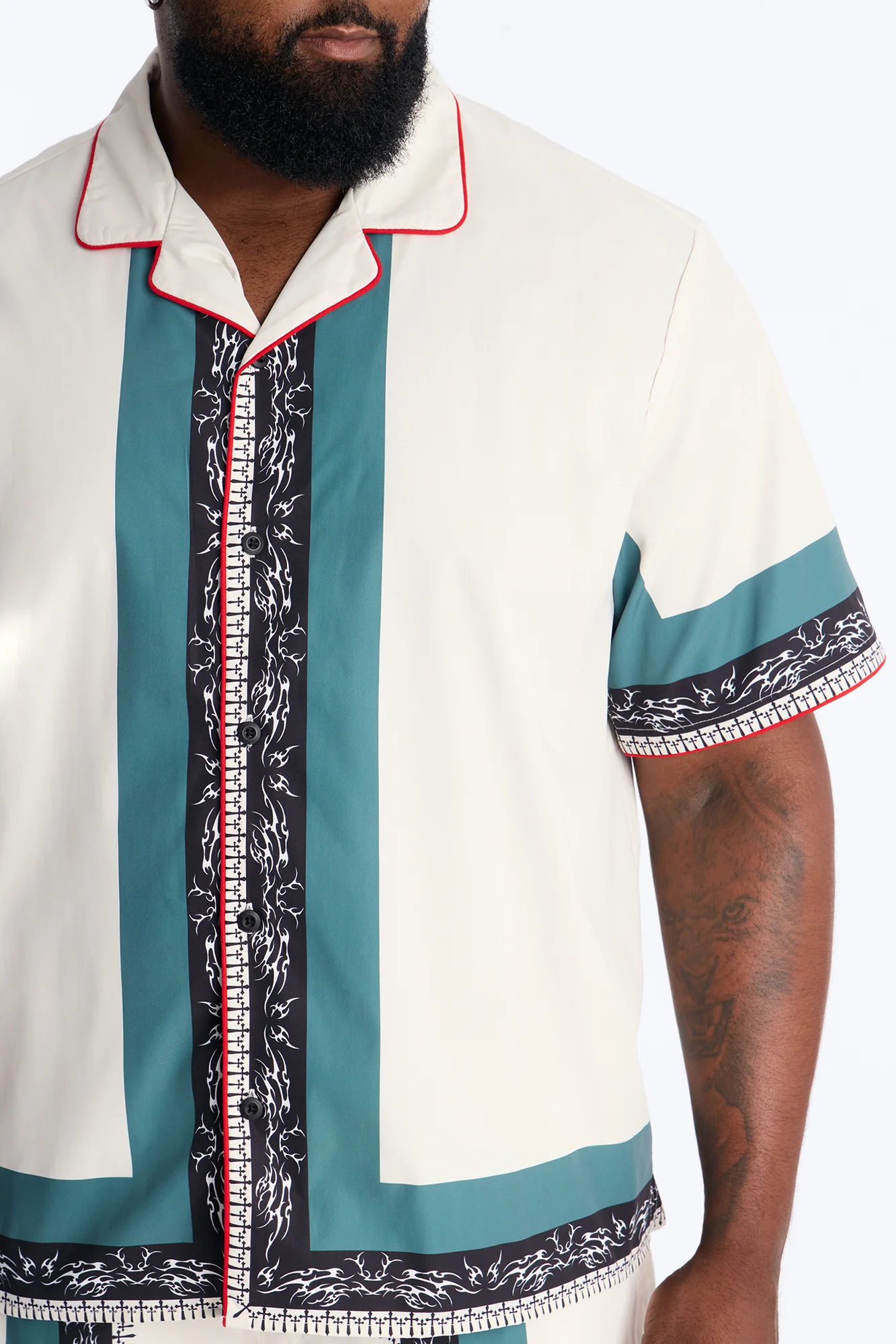Relaxed Vista Mare Cuban Collar Button Up Shirt - Multi Color - Image 3