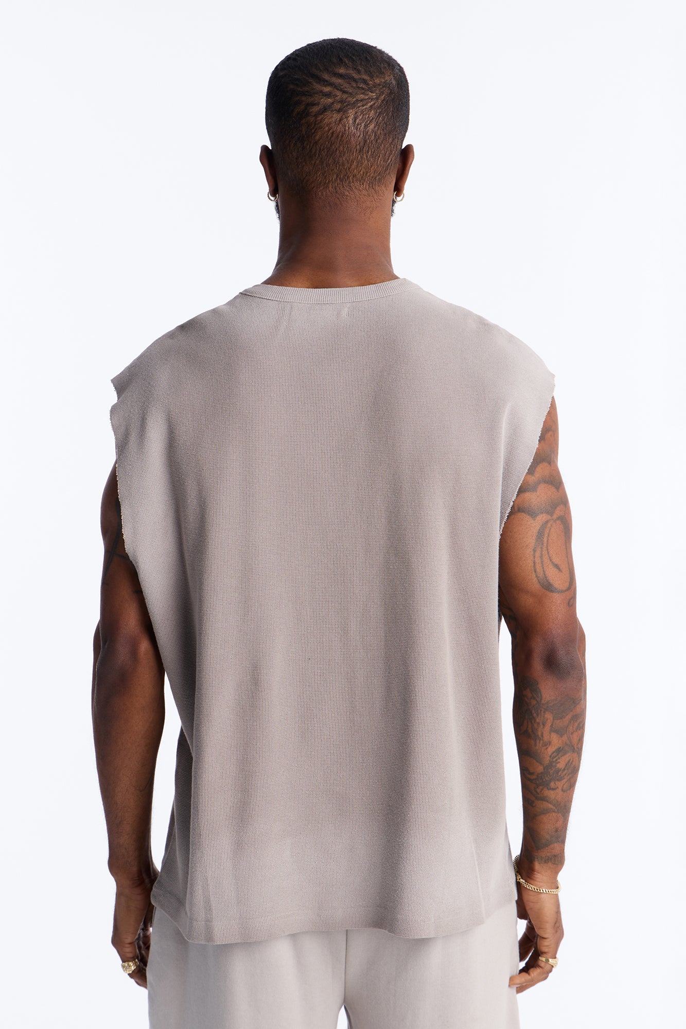 Relaxed Washed Muscle Tank - Stone - Image 4