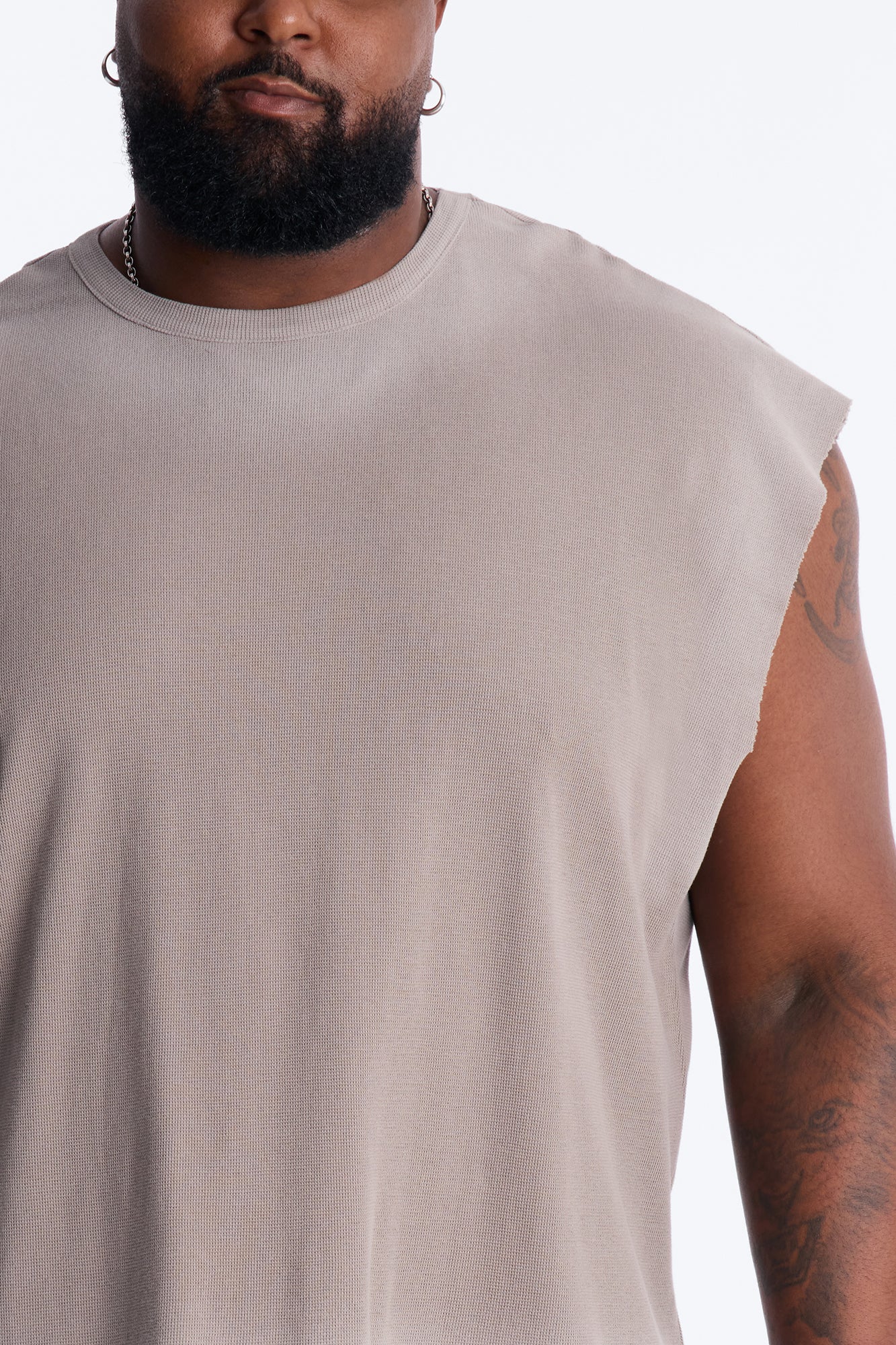 Relaxed Washed Muscle Tank - Stone - Image 7