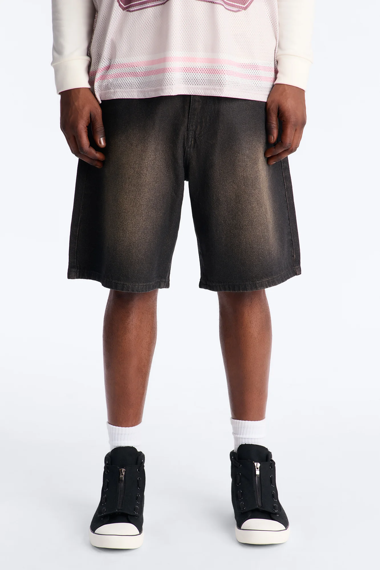 Relaxed Waxed Stealth Denim Short - Black Wash