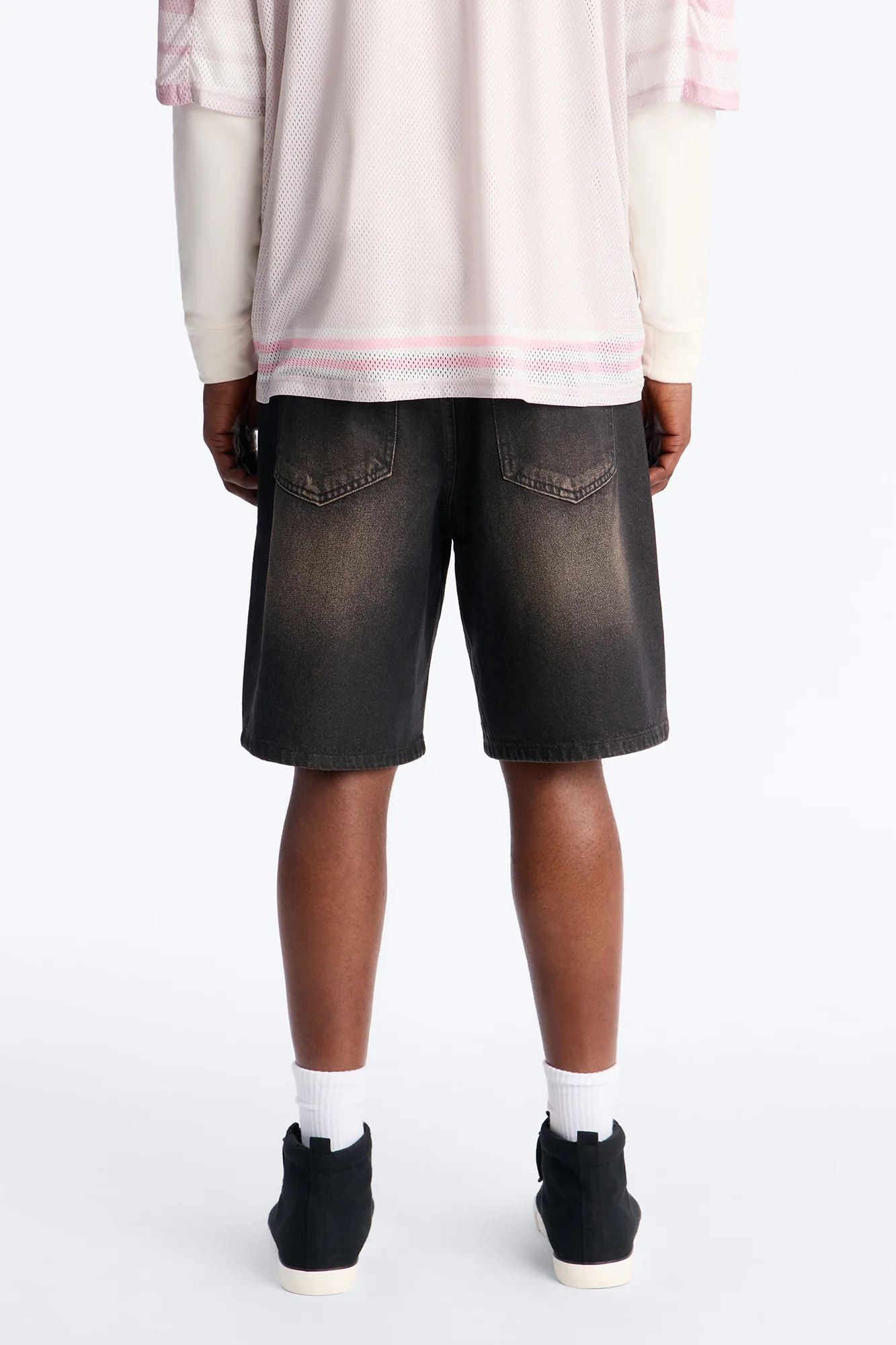 Relaxed Waxed Stealth Denim Short - Black Wash - Image 4