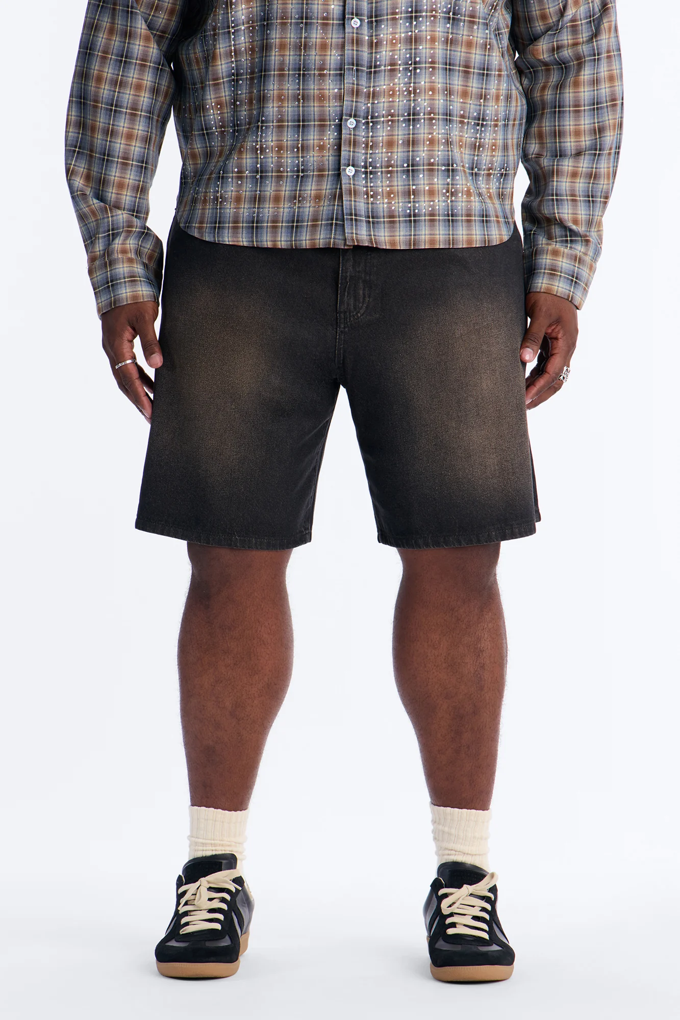 Relaxed Waxed Stealth Denim Short - Black Wash - Image 5
