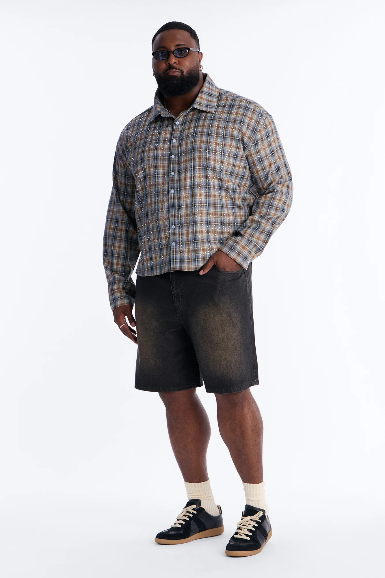Relaxed Waxed Stealth Denim Short - Black Wash - Image 6