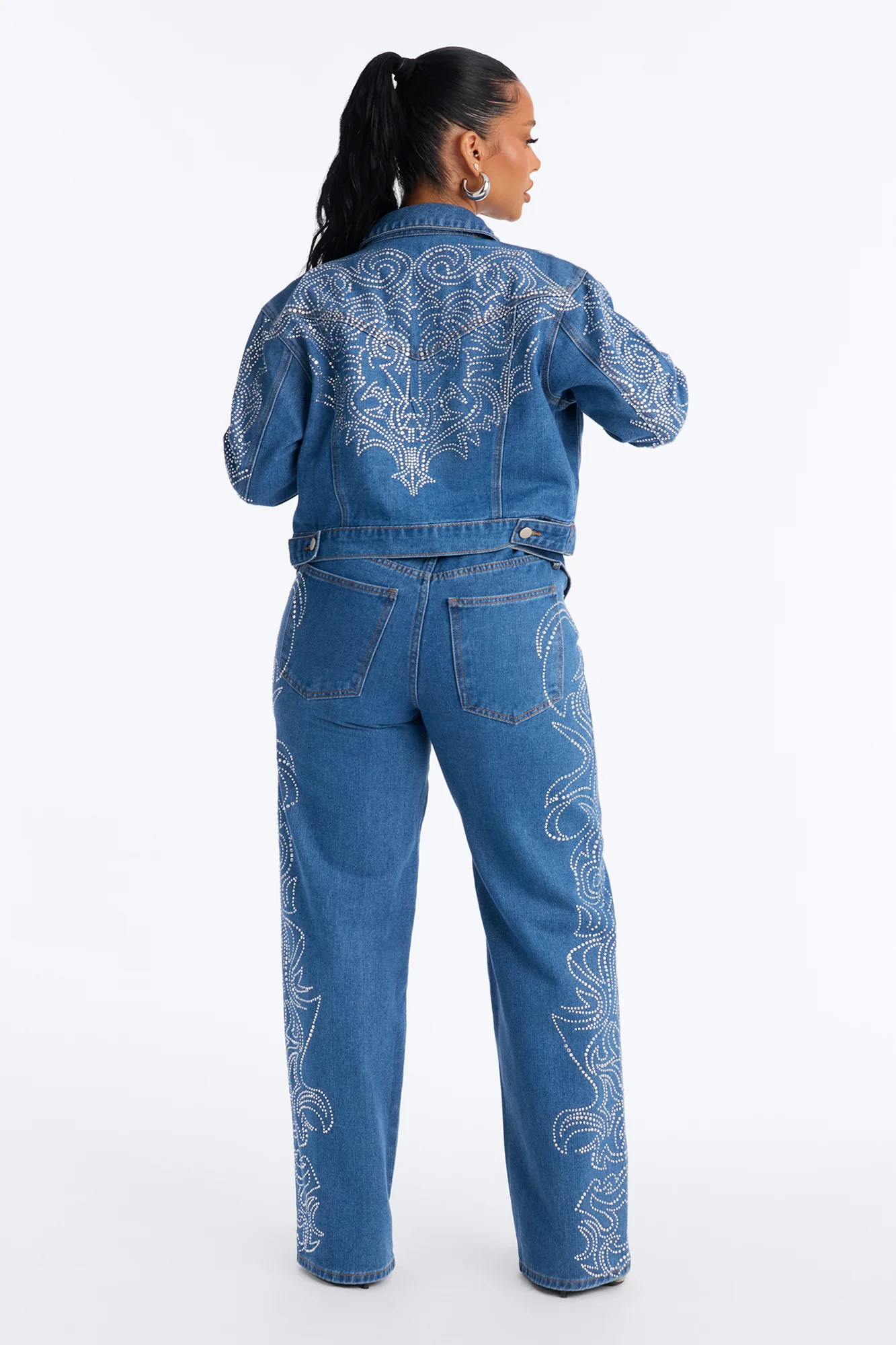 Out West Embellished Straight Leg Jeans - Dark Wash - Image 5