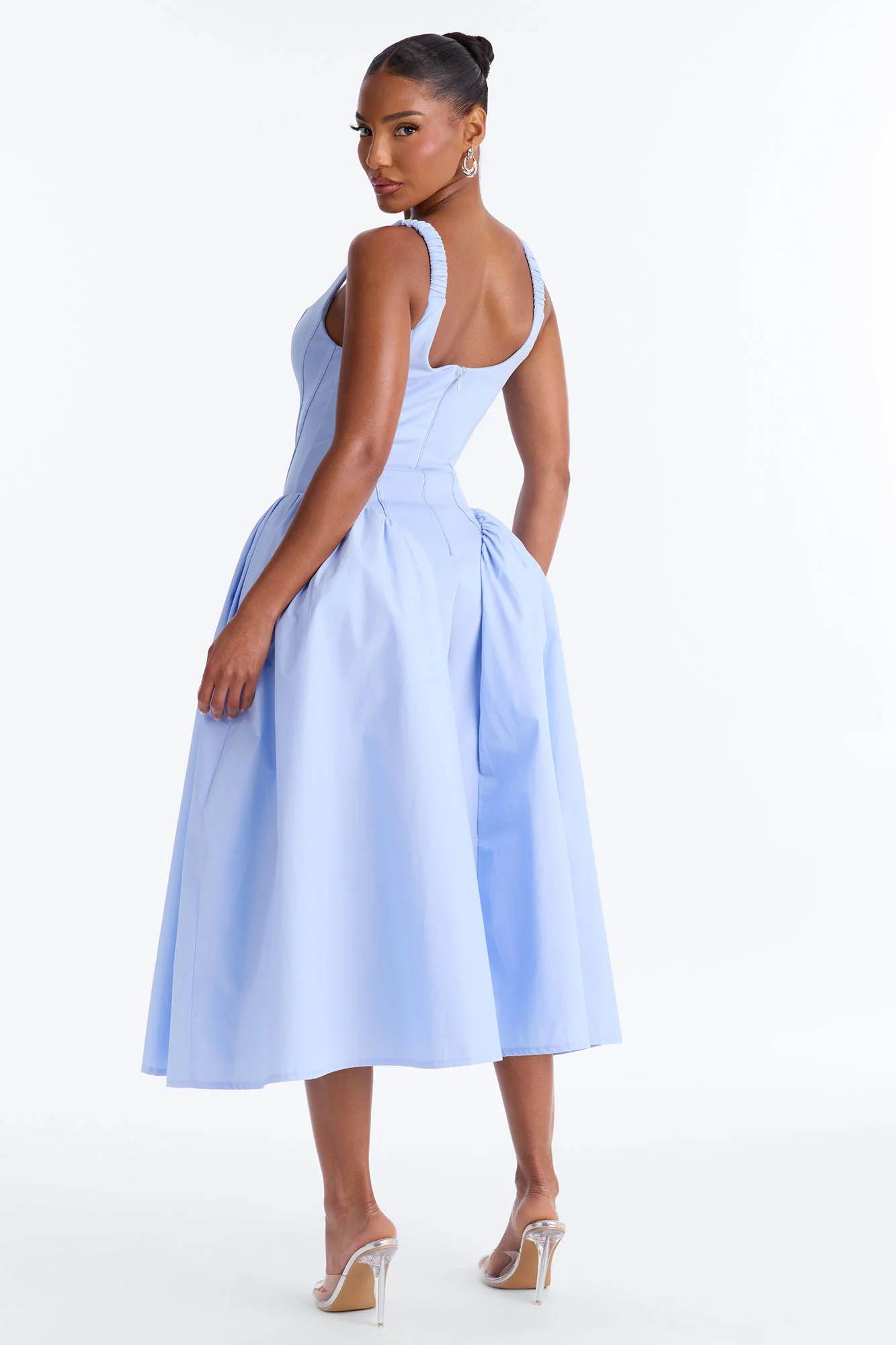 Renna Corset Midi Dress - LightBlue - Image 4