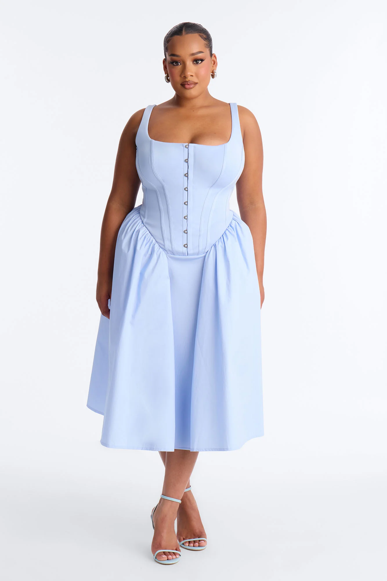 Renna Corset Midi Dress - LightBlue - Image 5