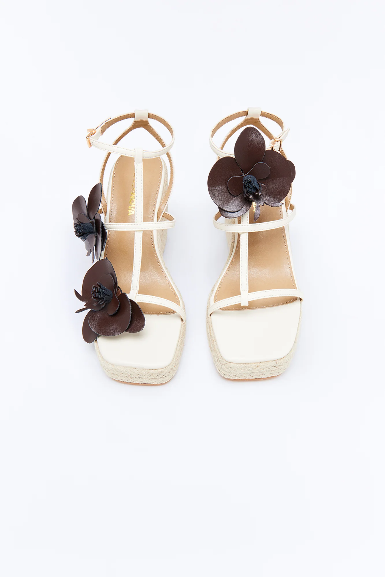Rerun Flower Jute Wedges - Beige - Image 2