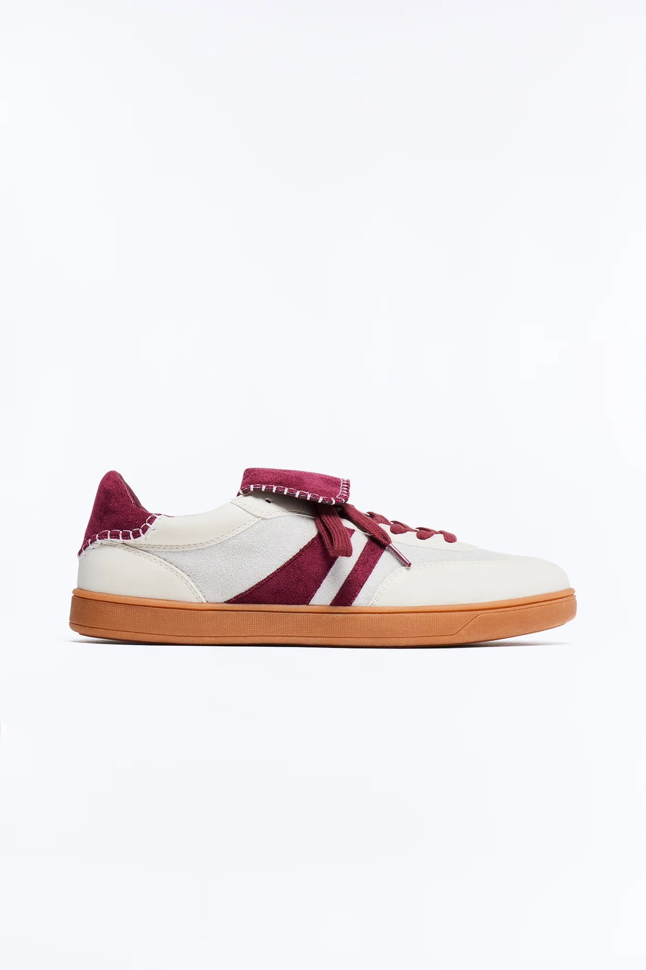 Retro Panel Faux Suede Low Lace Up Sneaker - Taupe