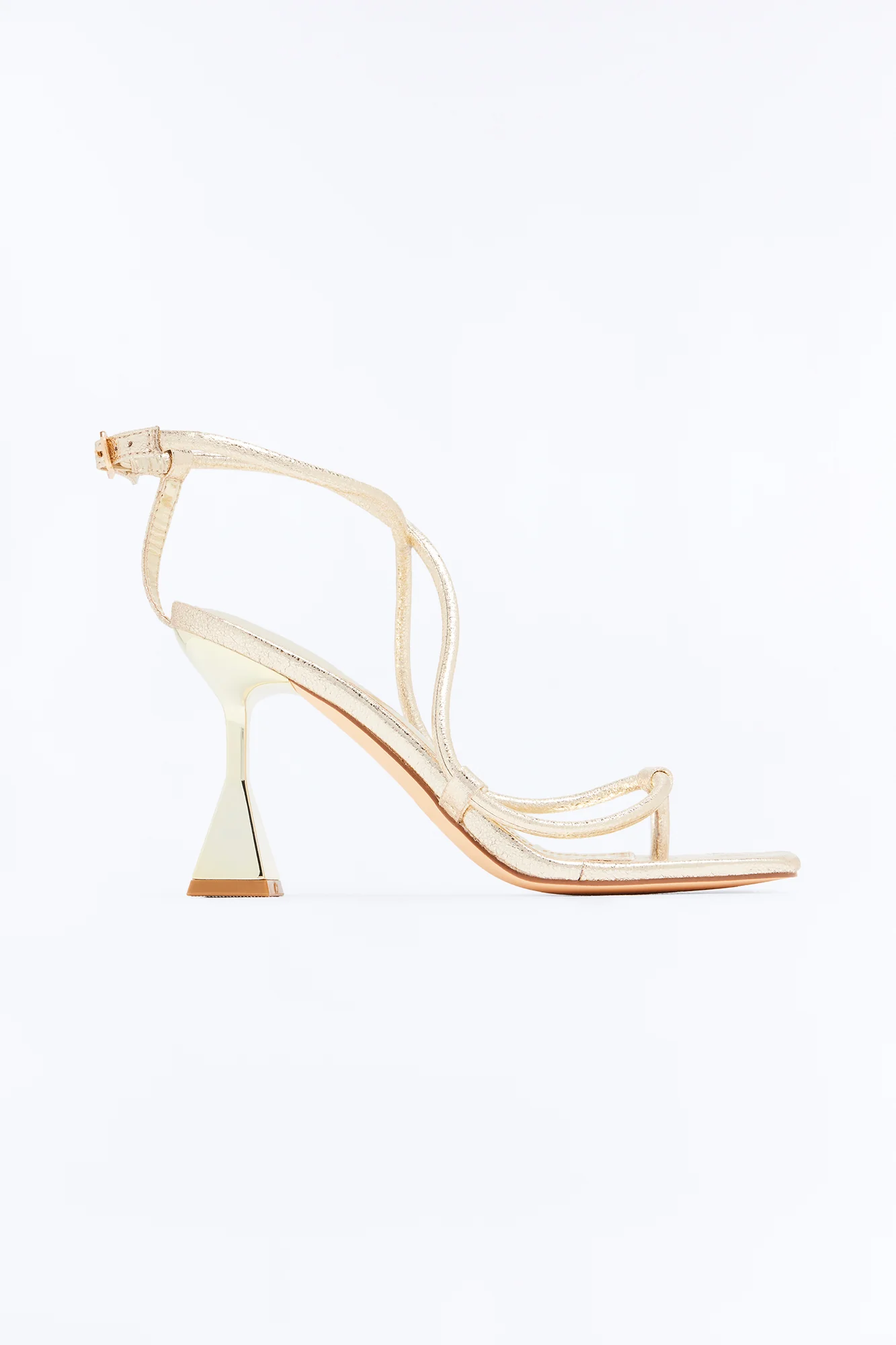 Revily Metallic Novelty Heels - Gold