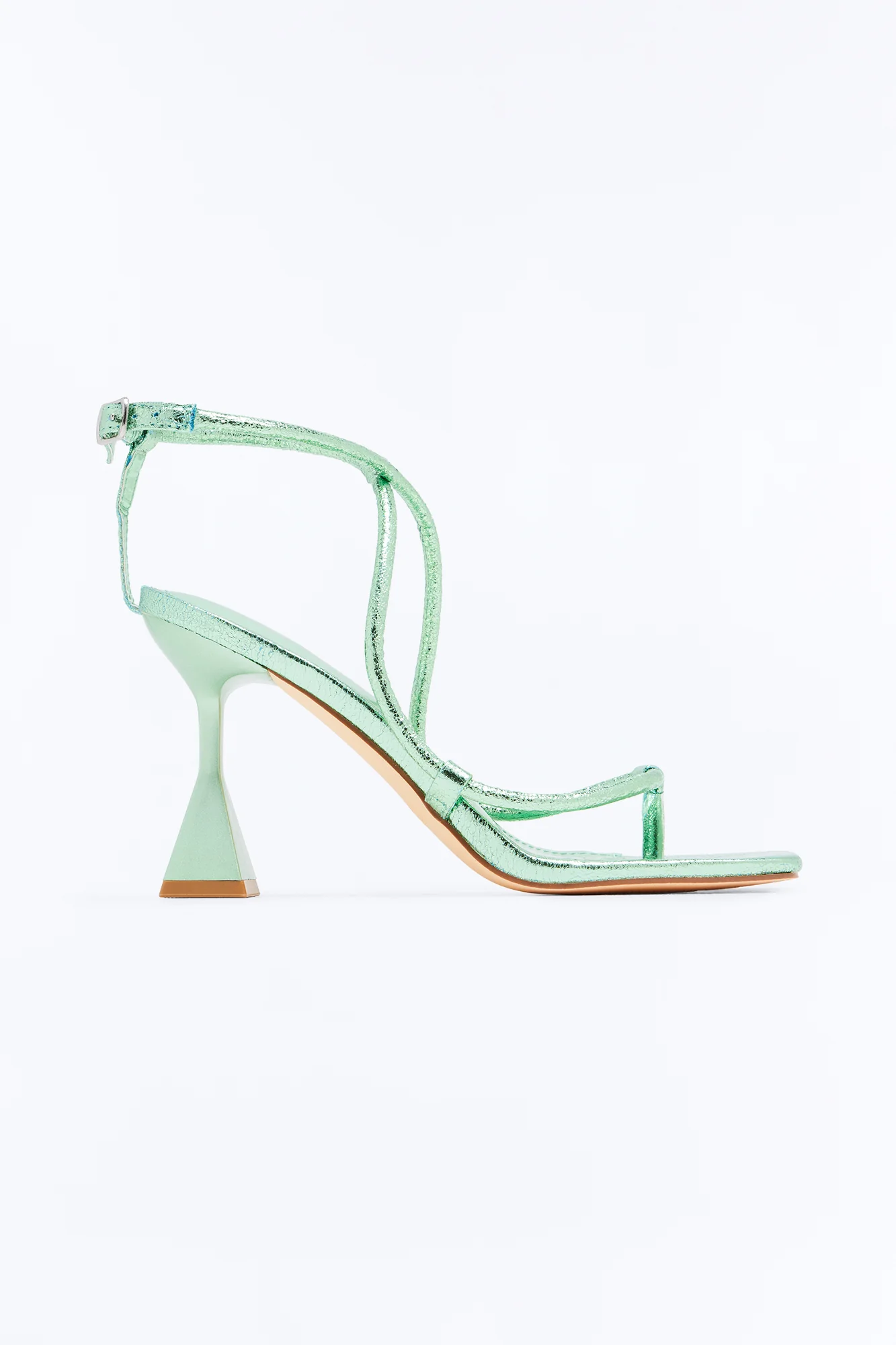 Revily Metallic Novelty Heels - Green