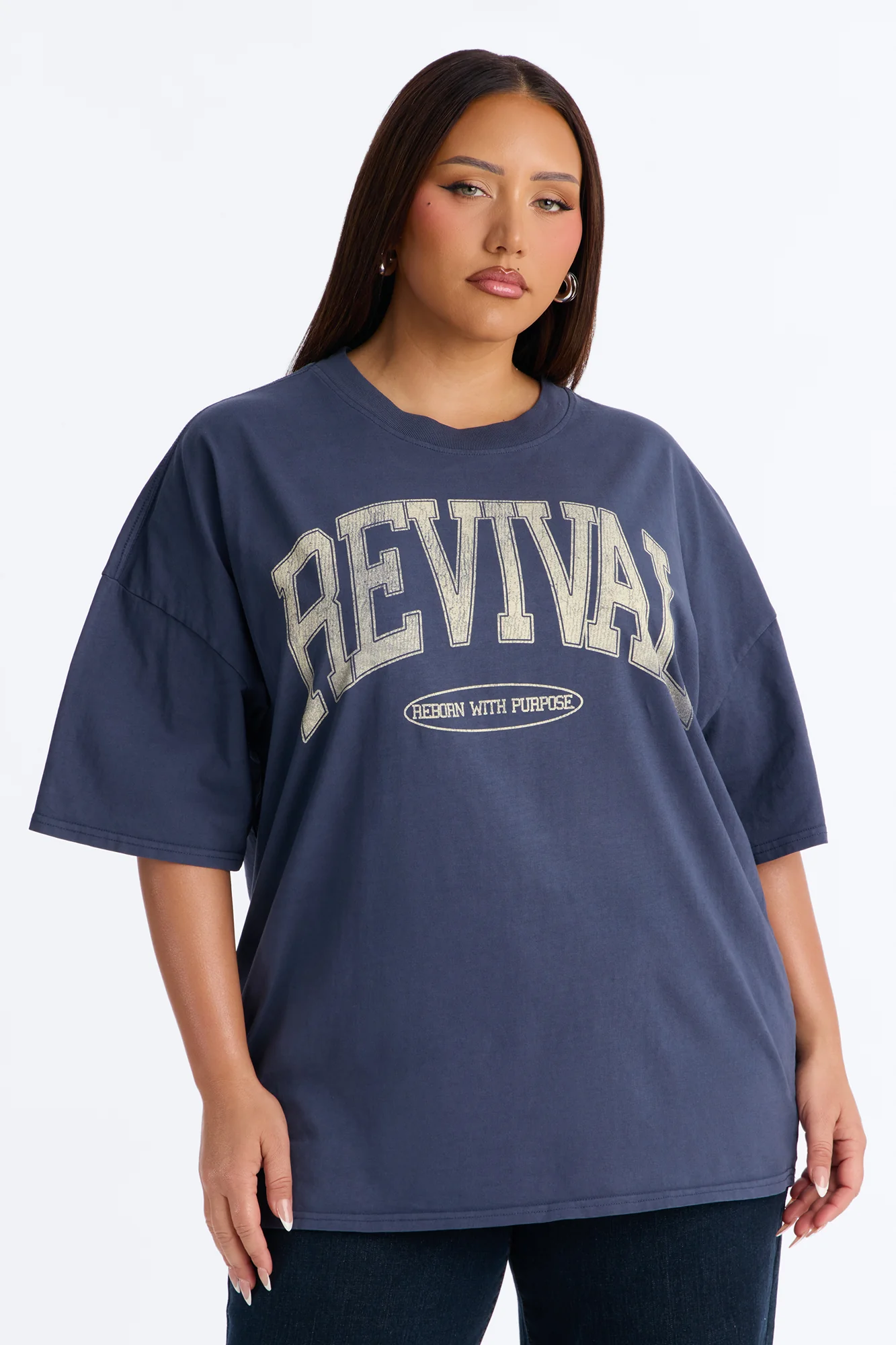 Revival Washed Crew T-Shirt - Navy - Image 4