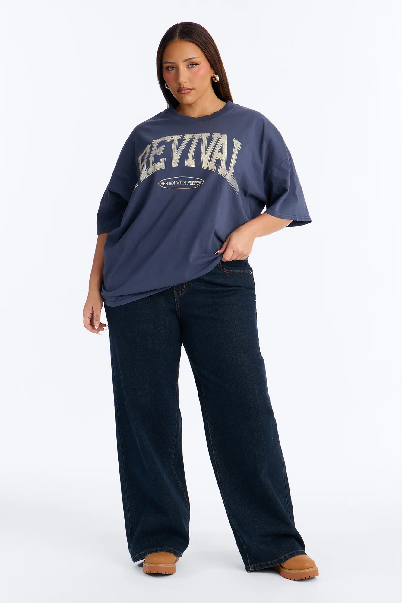 Revival Washed Crew T-Shirt - Navy - Image 5
