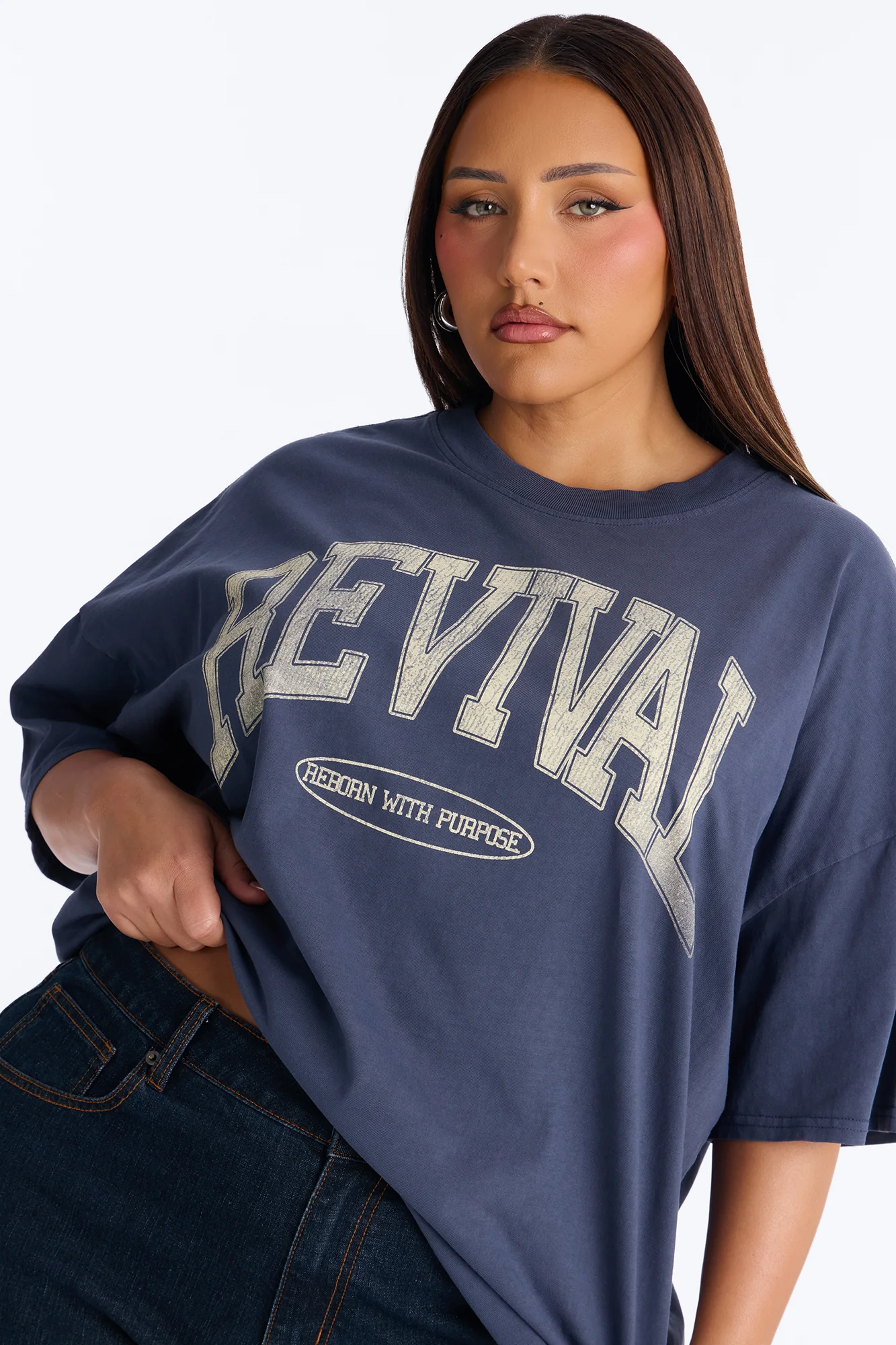 Revival Washed Crew T-Shirt - Navy - Image 6