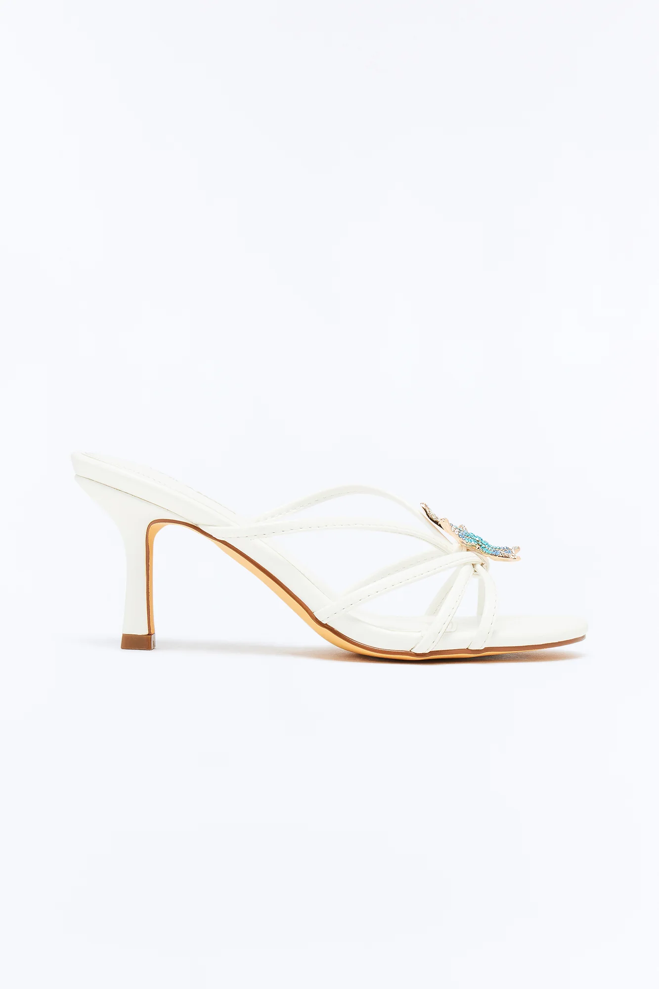 Rhiann Hardware Heels - White