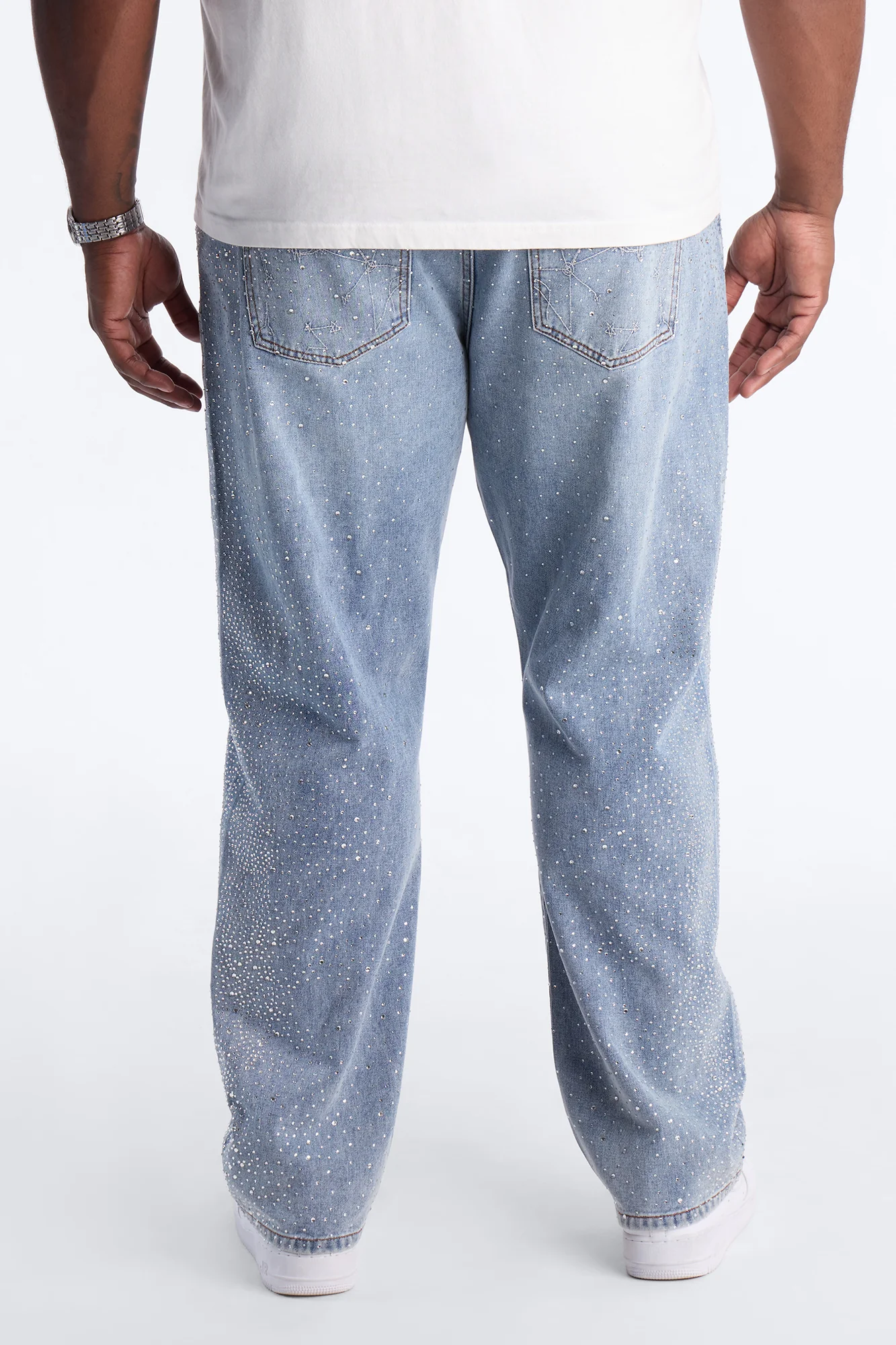 Rhinestone Interstellar Straight Jean - Light Wash - Image 9