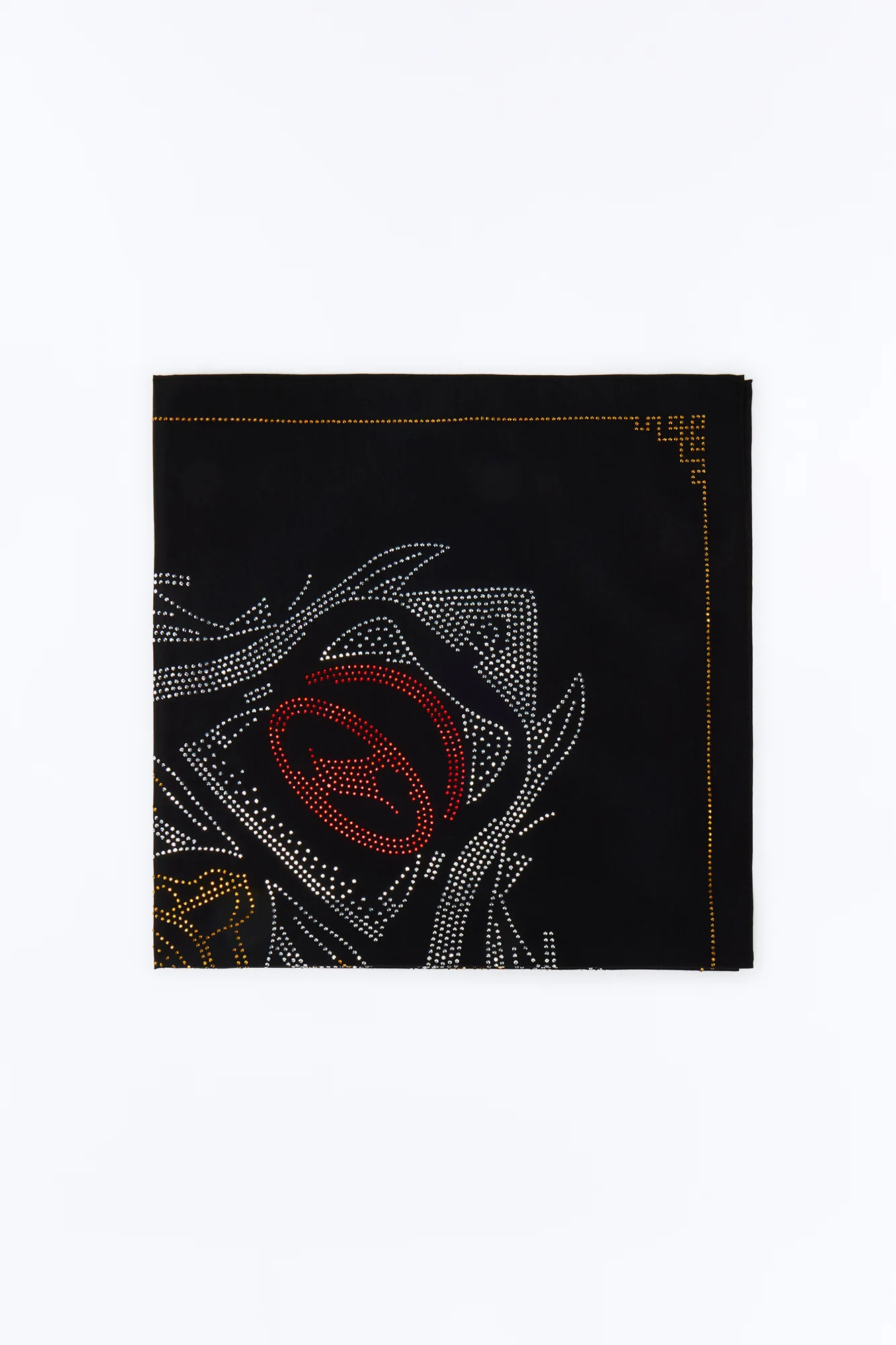 Rhinestone Tiger Graphic Large Bandana - Black - Image 7