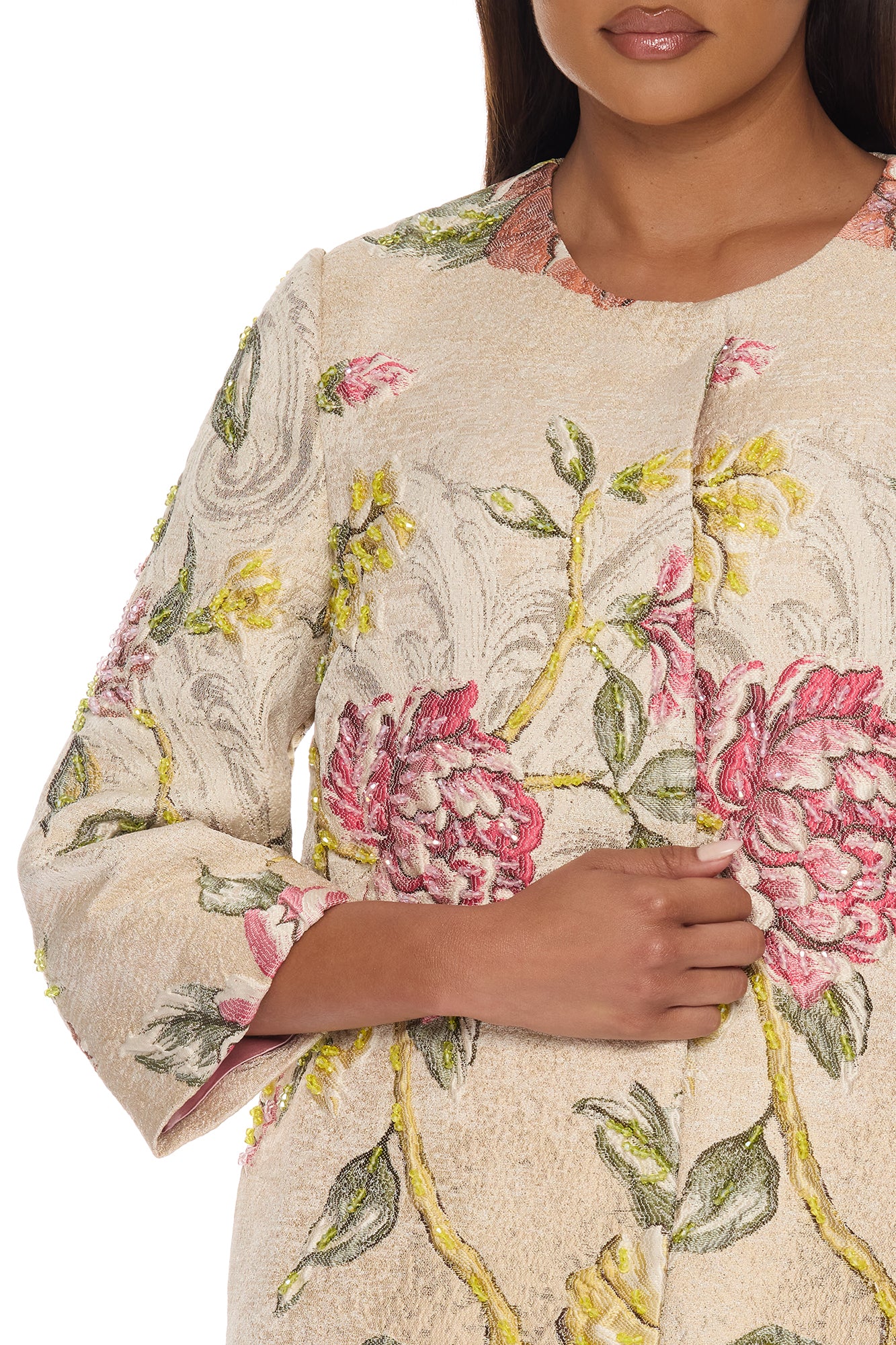 Riannon Jacquard Jacket - Taupe - Image 3