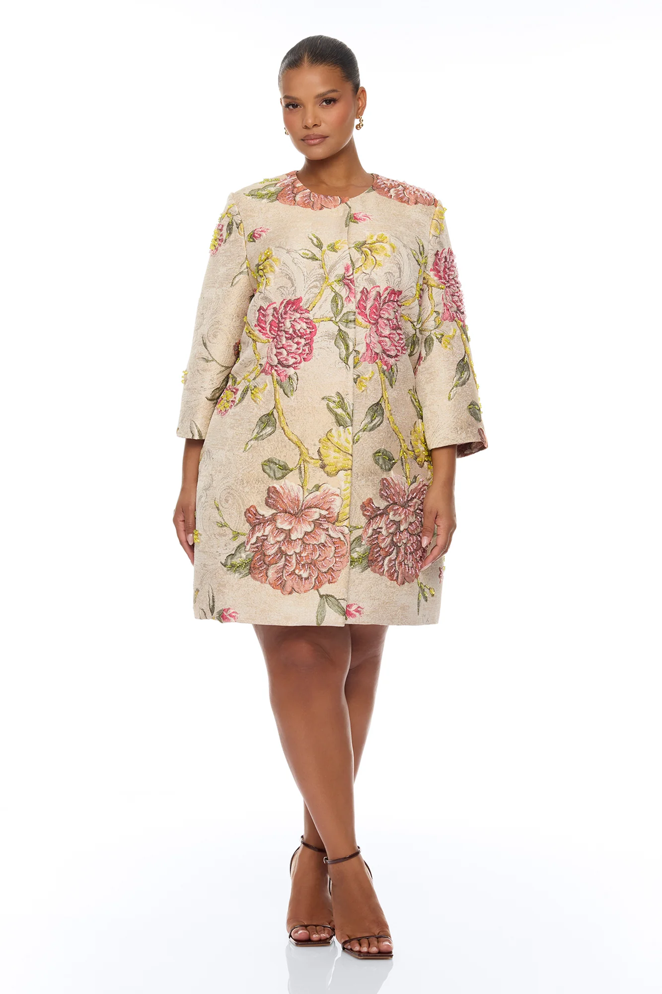 Riannon Jacquard Jacket - Taupe - Image 5