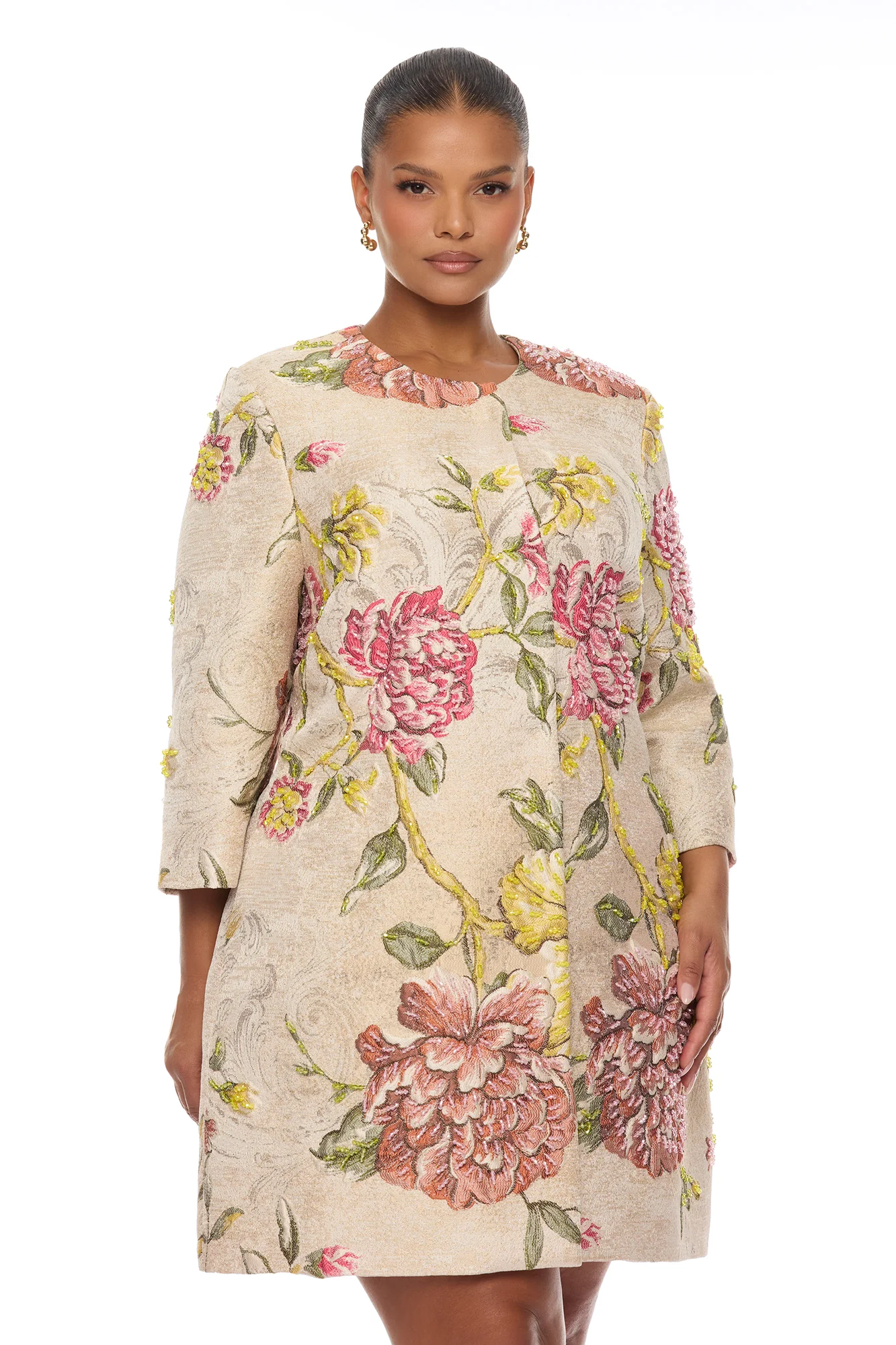 Riannon Jacquard Jacket - Taupe - Image 6