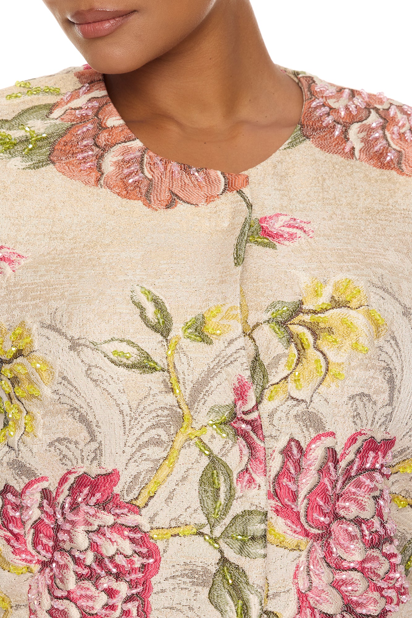 Riannon Jacquard Jacket - Taupe - Image 7