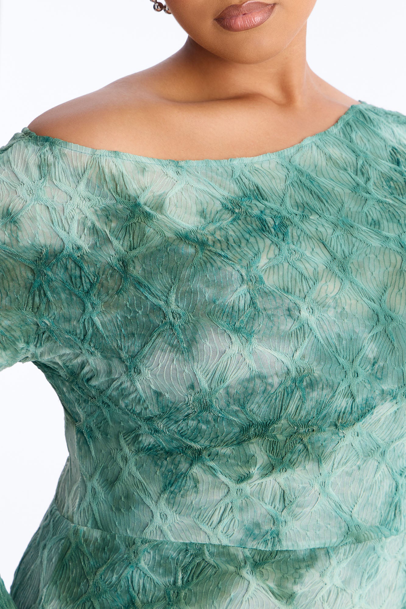 Riannon Textured Tie Dye Maxi Dress - Green/combo - Image 6