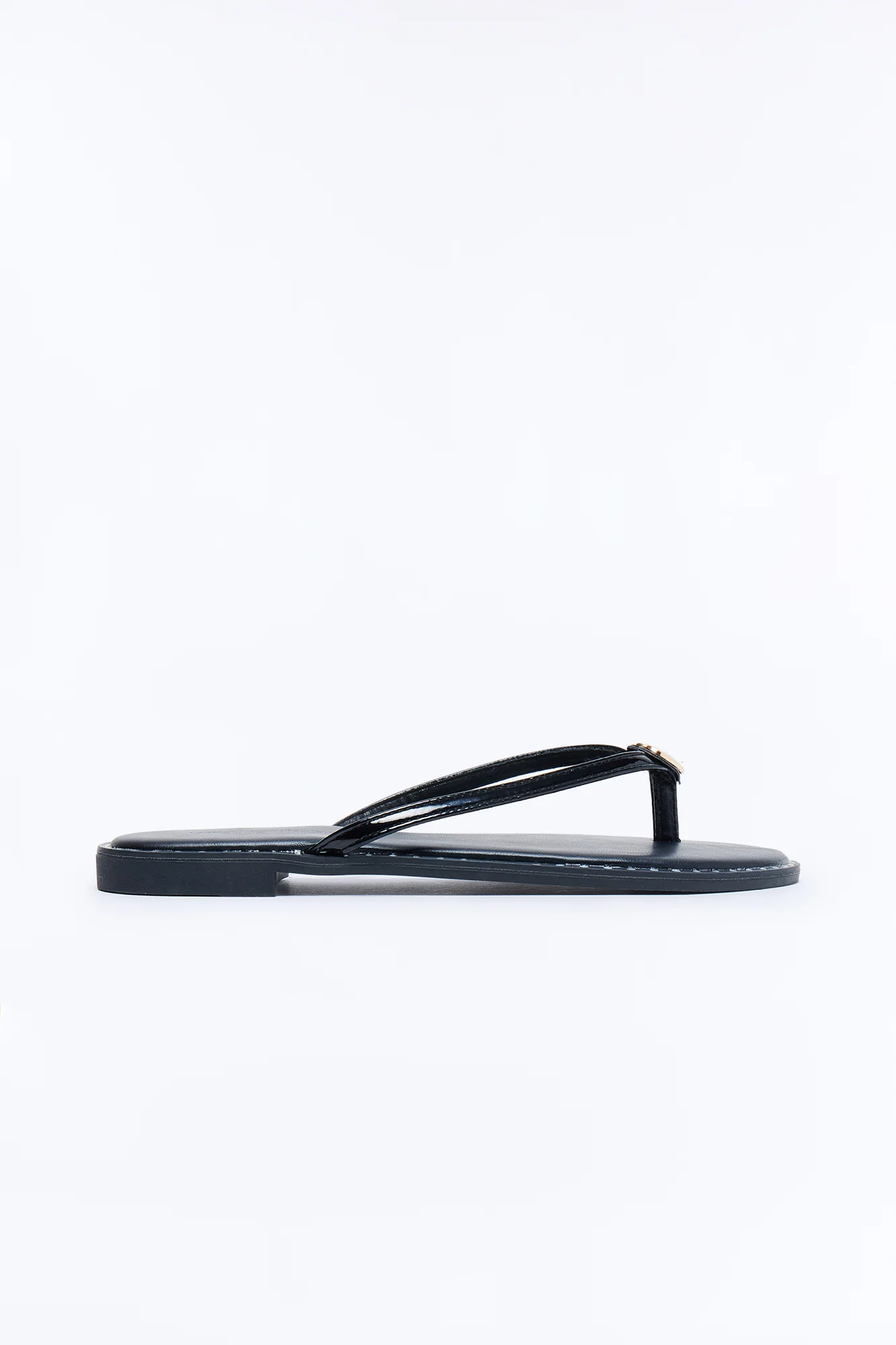 Rici Heart Flip Flops - Black