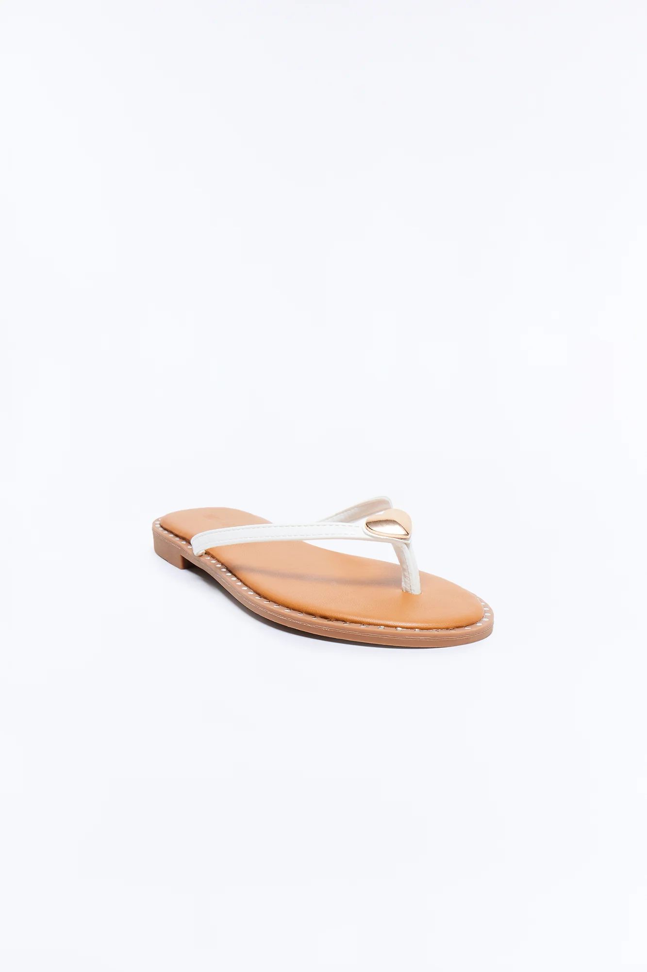Rici Heart Flip Flops - White - Image 2