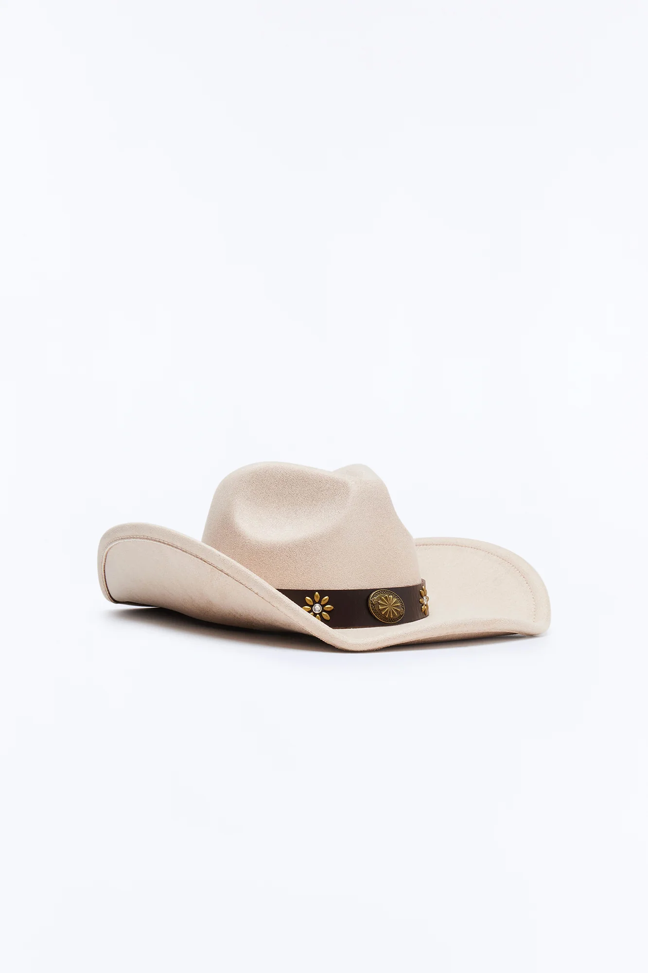 Ride On By Faux Suede Cowboy Hat - Taupe - Image 3