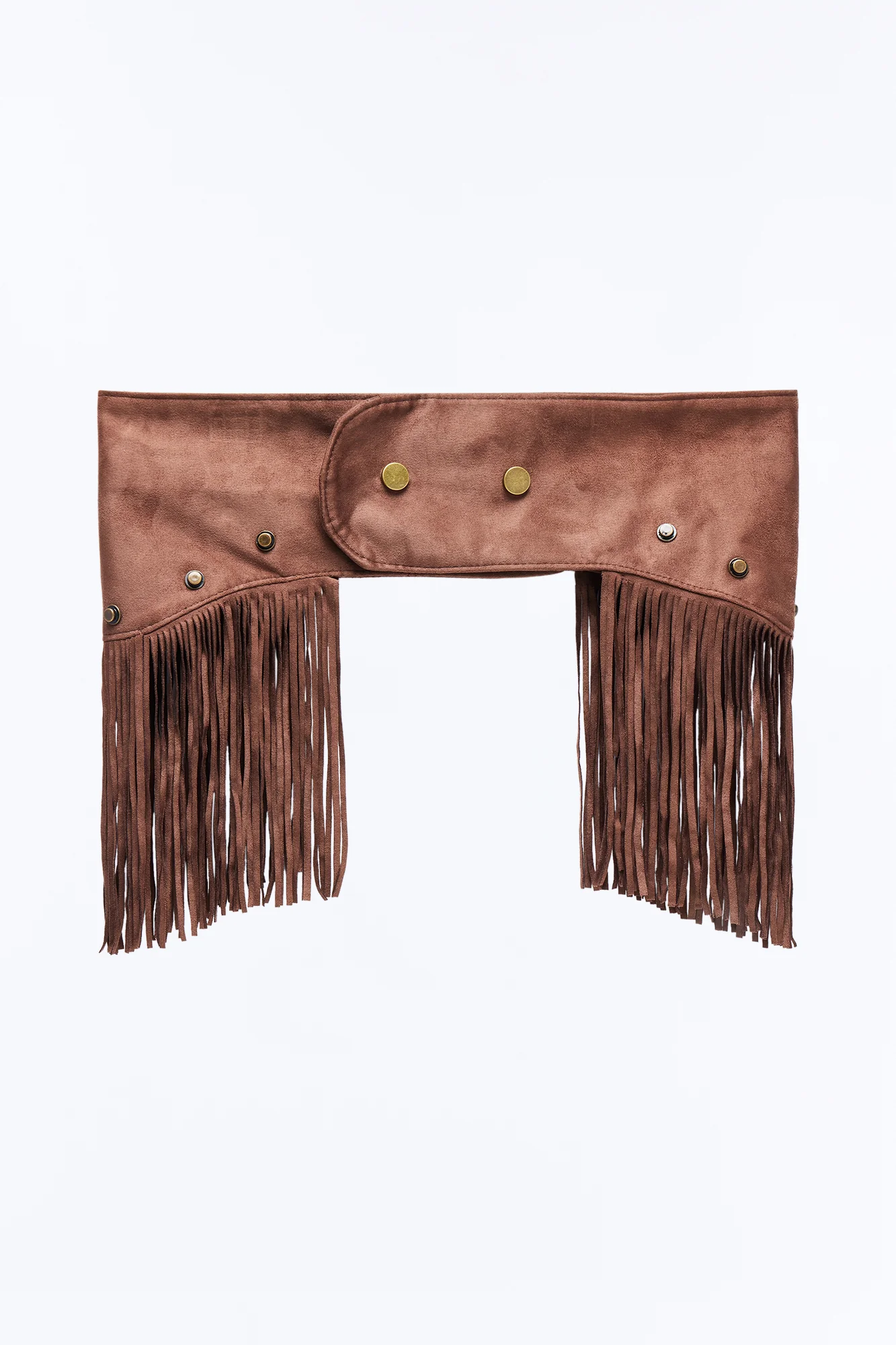 Ride To The West Wide Faux Suede Belt - Brown - Image 3
