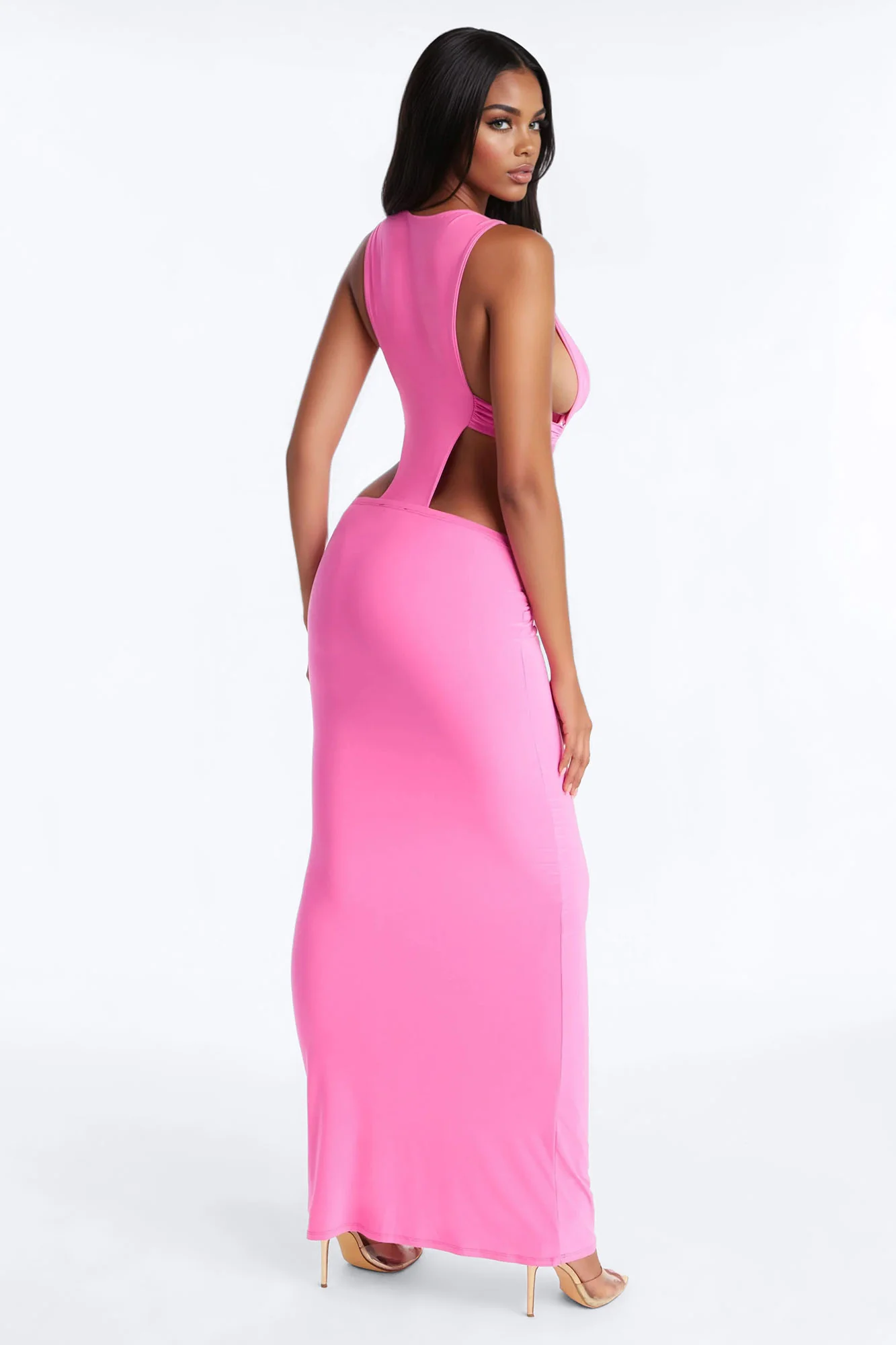 Ringleader Cut Out Maxi Dress - Hot Pink - Image 4