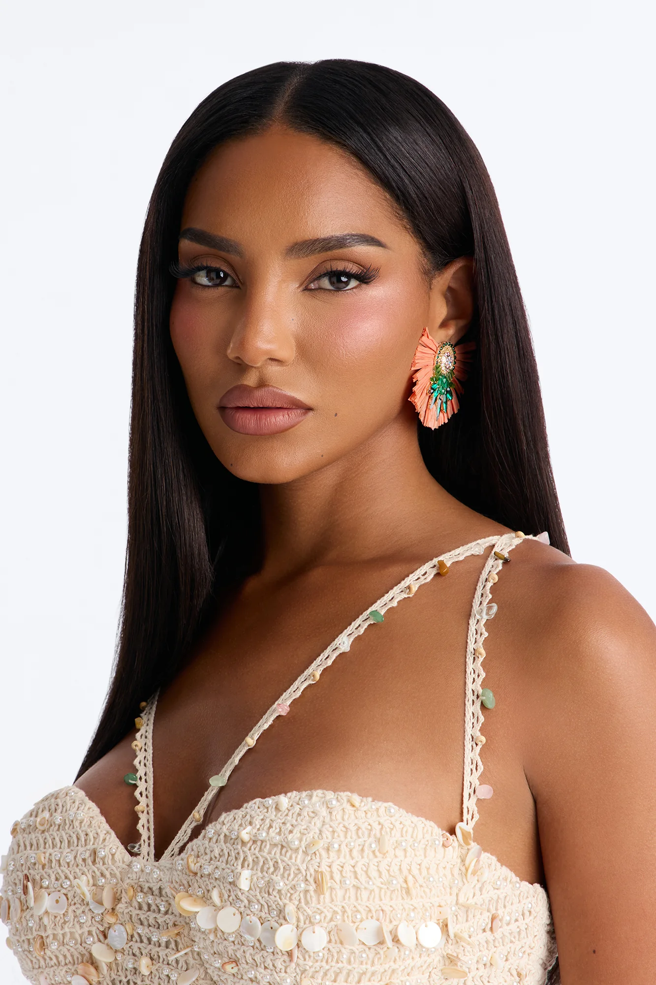Rio Carnival Earrings - Peach/combo - Image 2