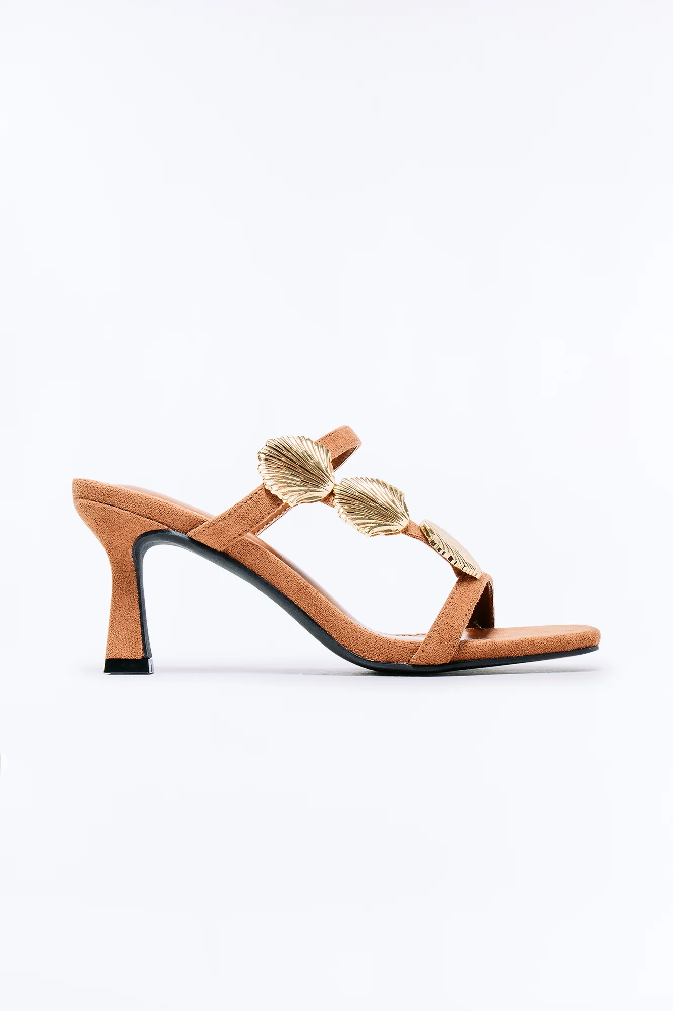 Ripple Hardware Seashell Heels - Brown
