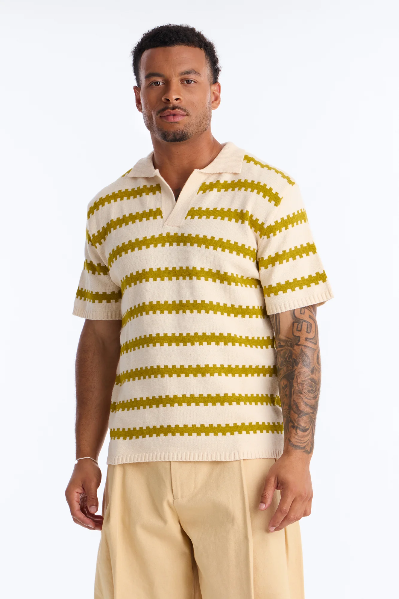 Ripple Stripe Johnny Polo - Green