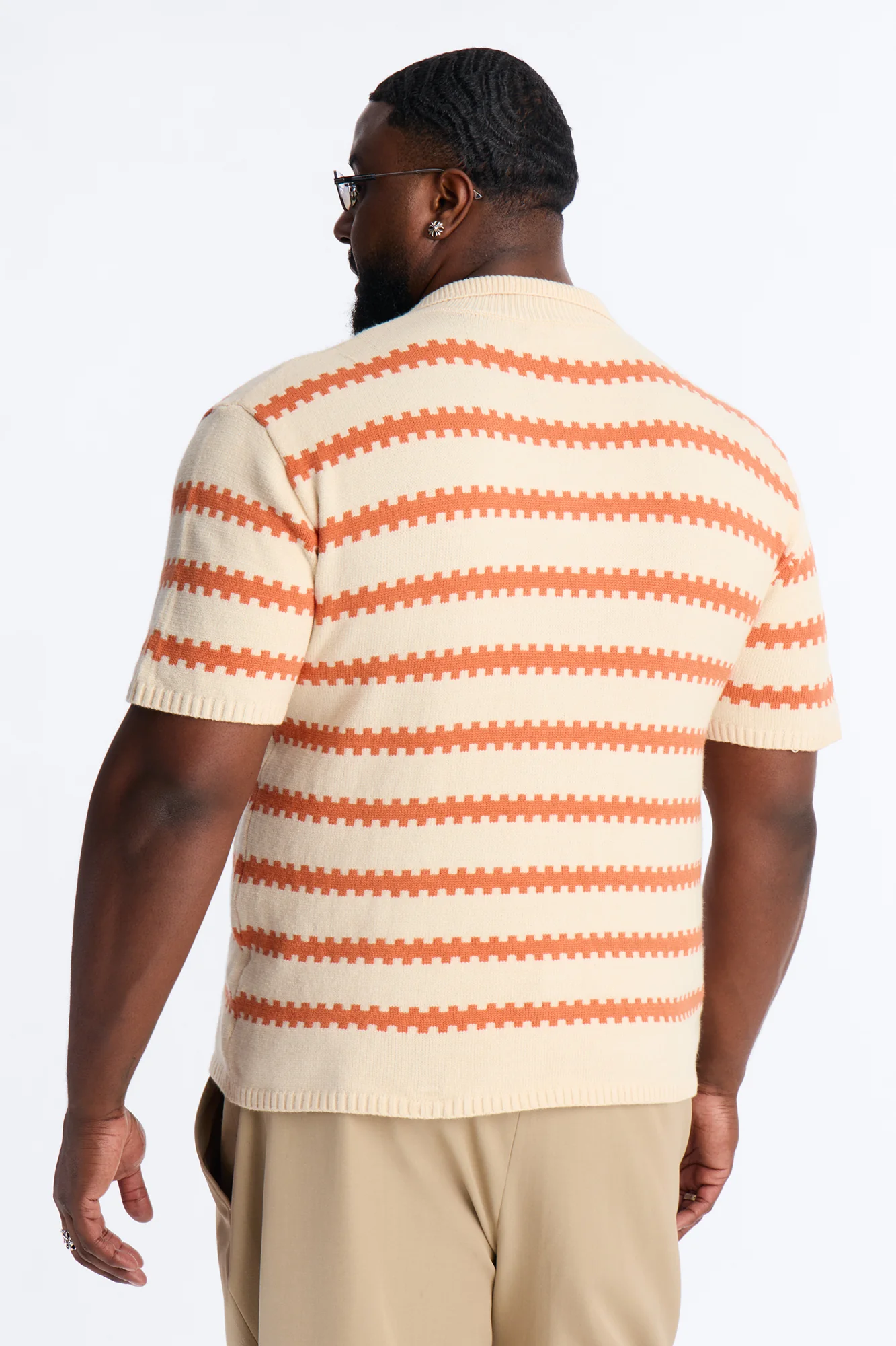 Ripple Stripe Johnny Polo - Orange - Image 7