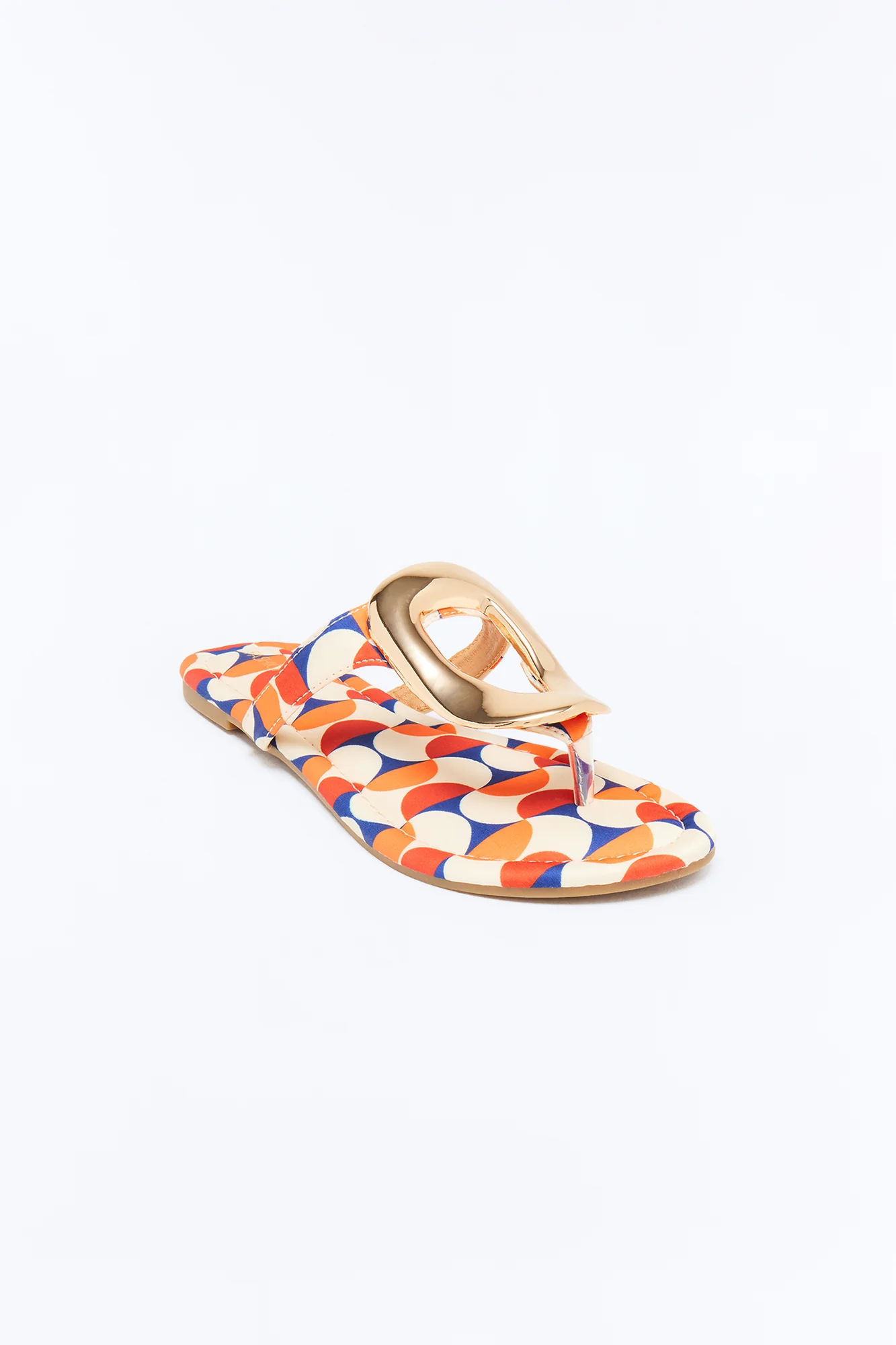 Riviera Hardware Flip Flops - Orange/combo - Image 2