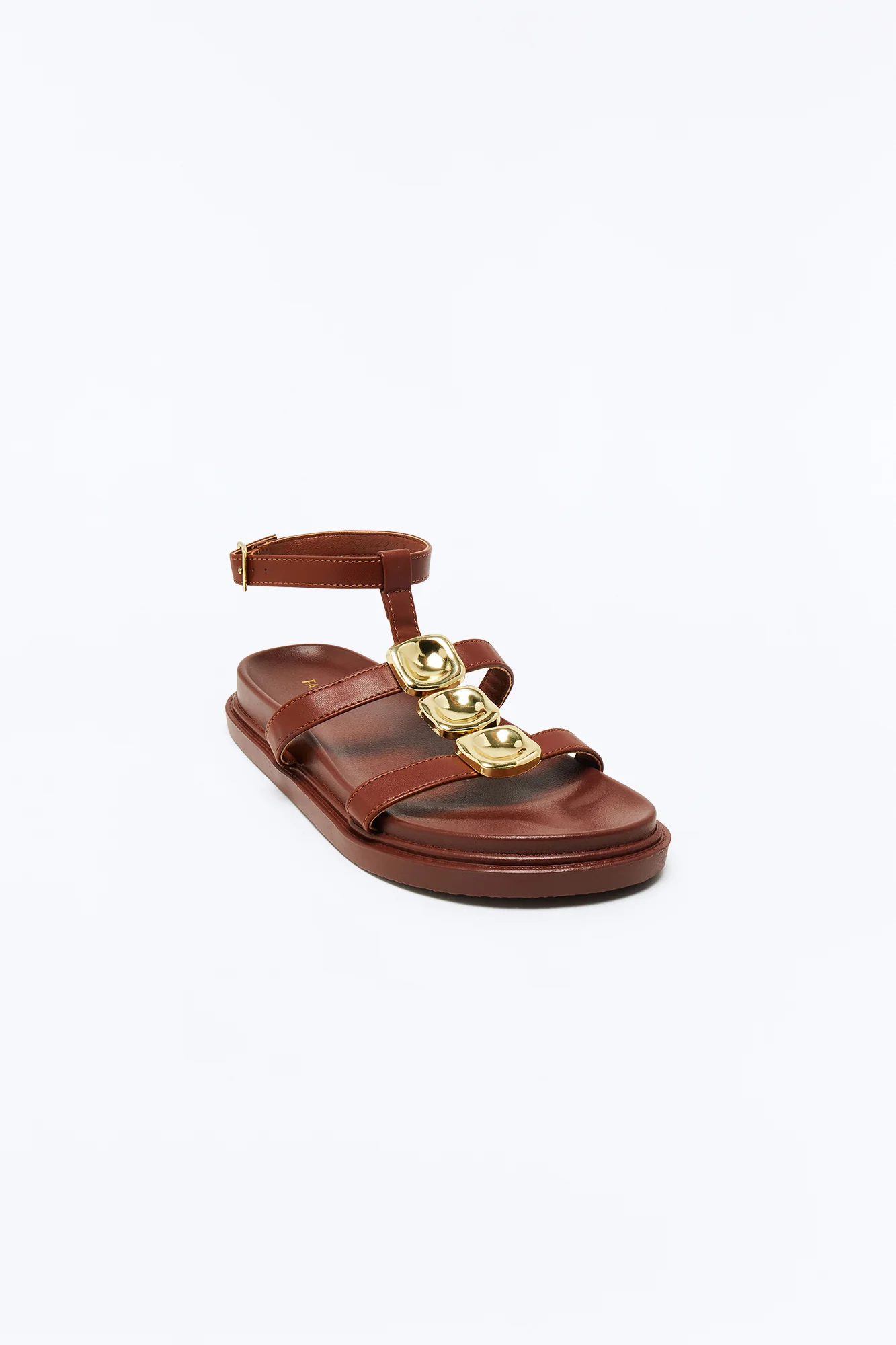 Riya Hardware Ankle Strap Sandals - Brown - Image 2