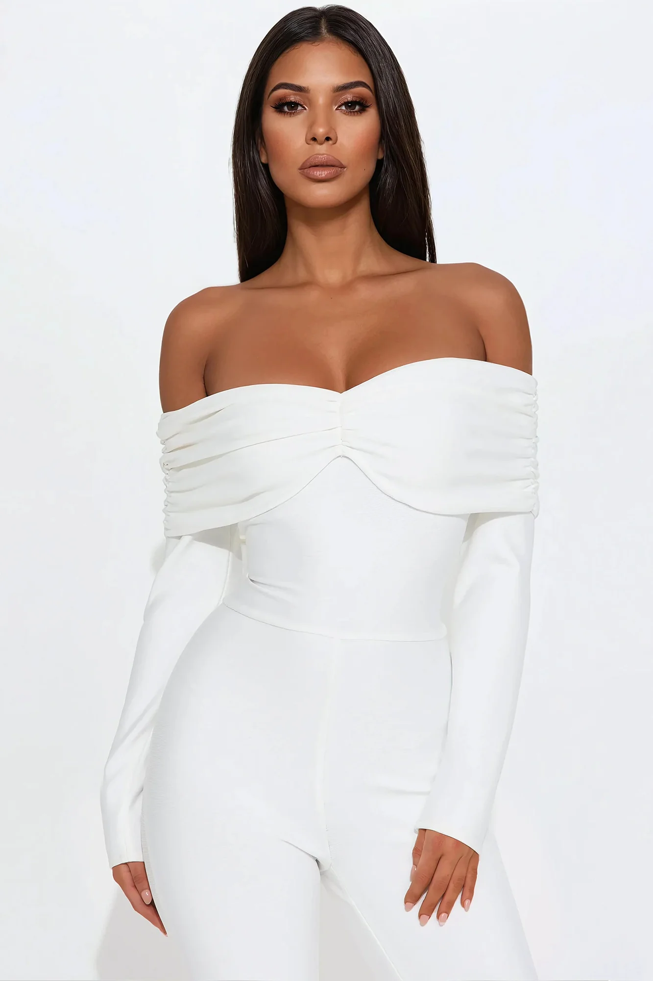 Robin Bandage Jumpsuit - White - Image 2