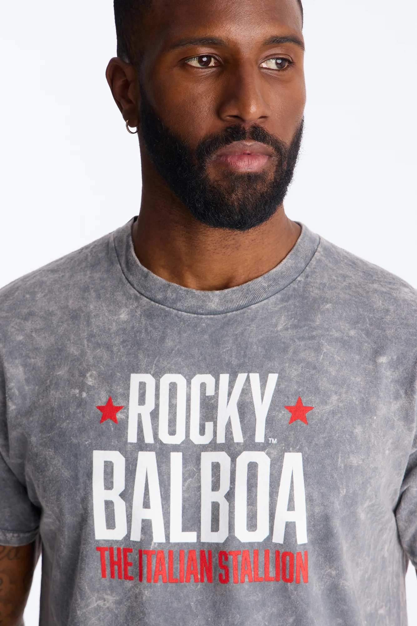 Rocky Balboa 1982 Short Sleeve Tee - Grey Mineral Wash - Image 3