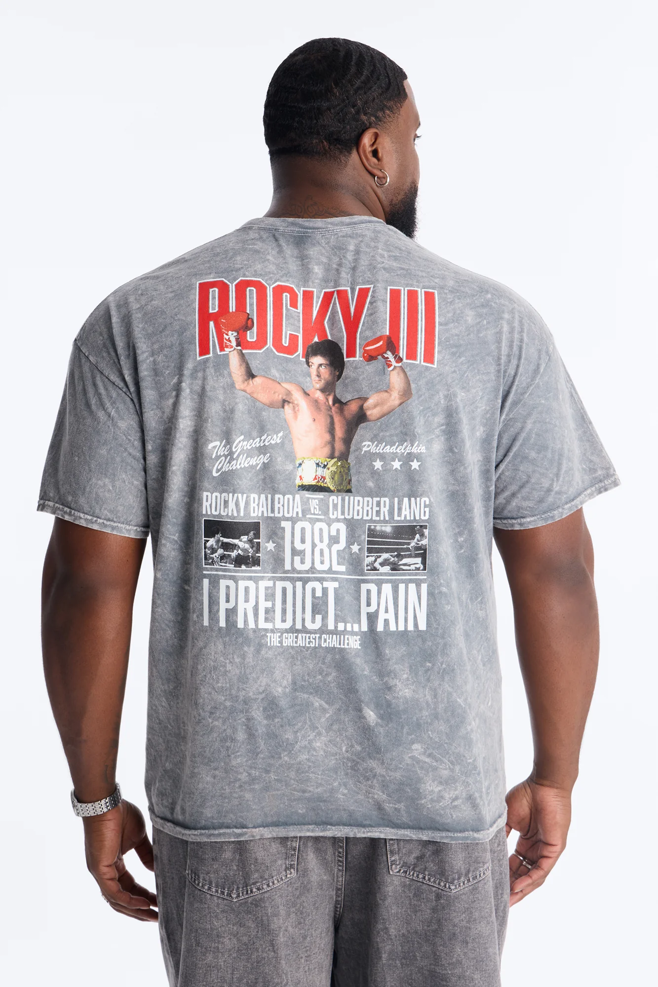 Rocky Balboa 1982 Short Sleeve Tee - Grey Mineral Wash - Image 8