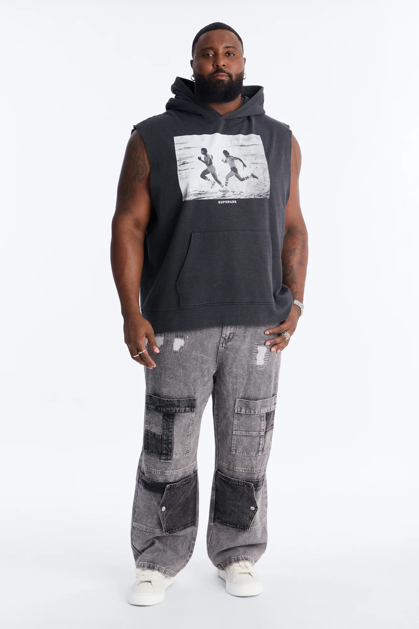 Rocky Vs Apollo Muscle Hoodie - Black - Image 6