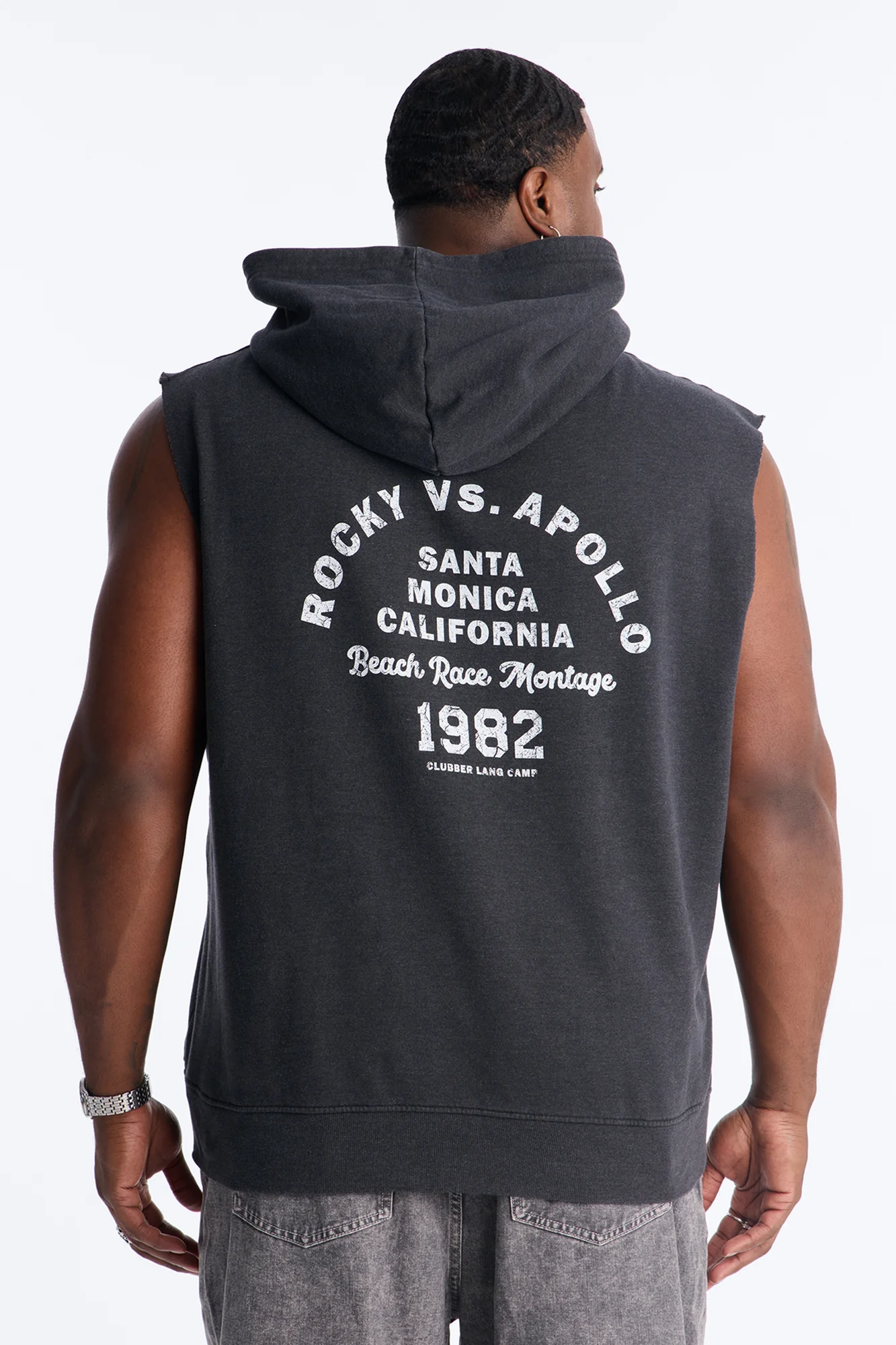 Rocky Vs Apollo Muscle Hoodie - Black - Image 8
