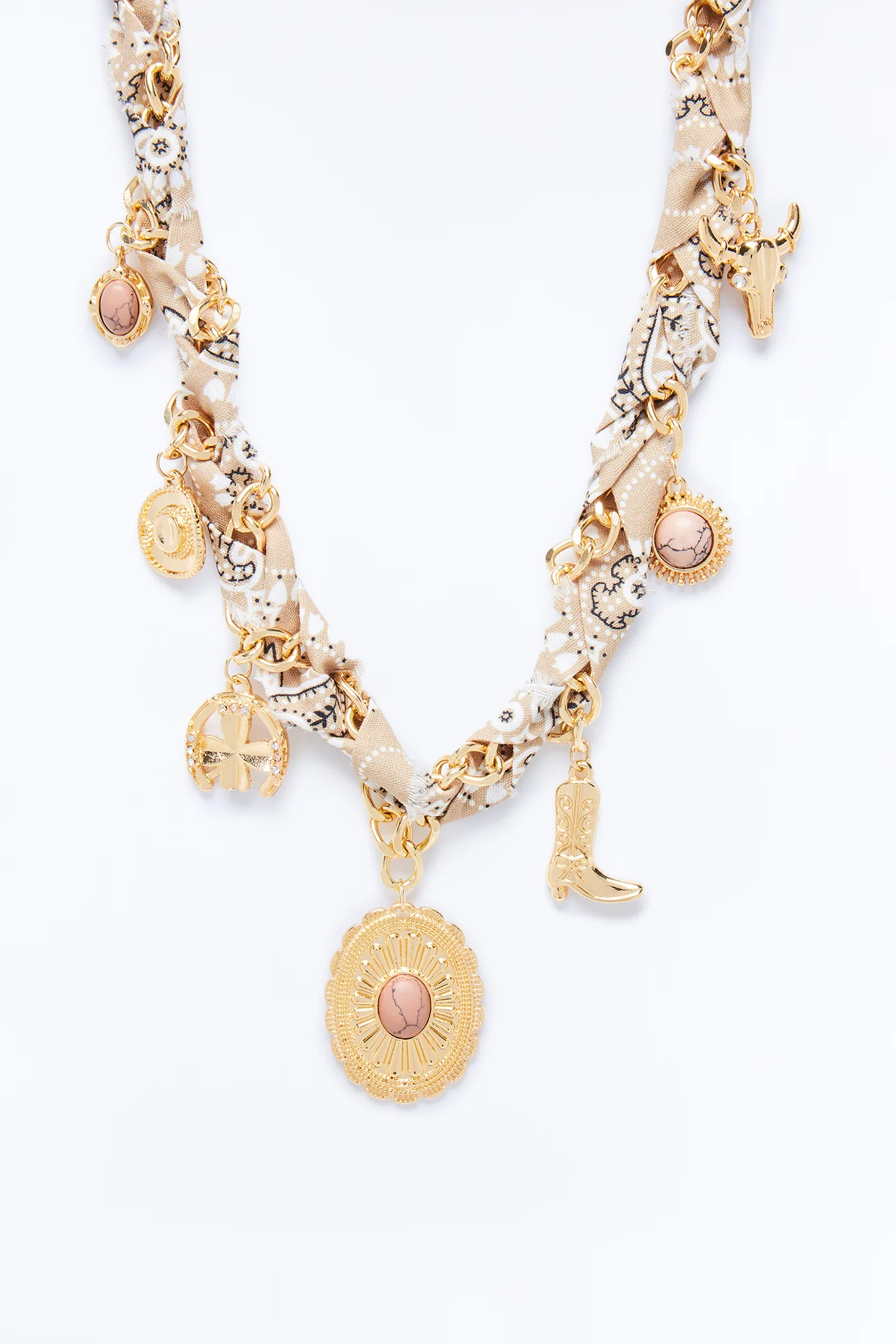 Rodeo Bandit Charm Neckalce - Beige - Image 3