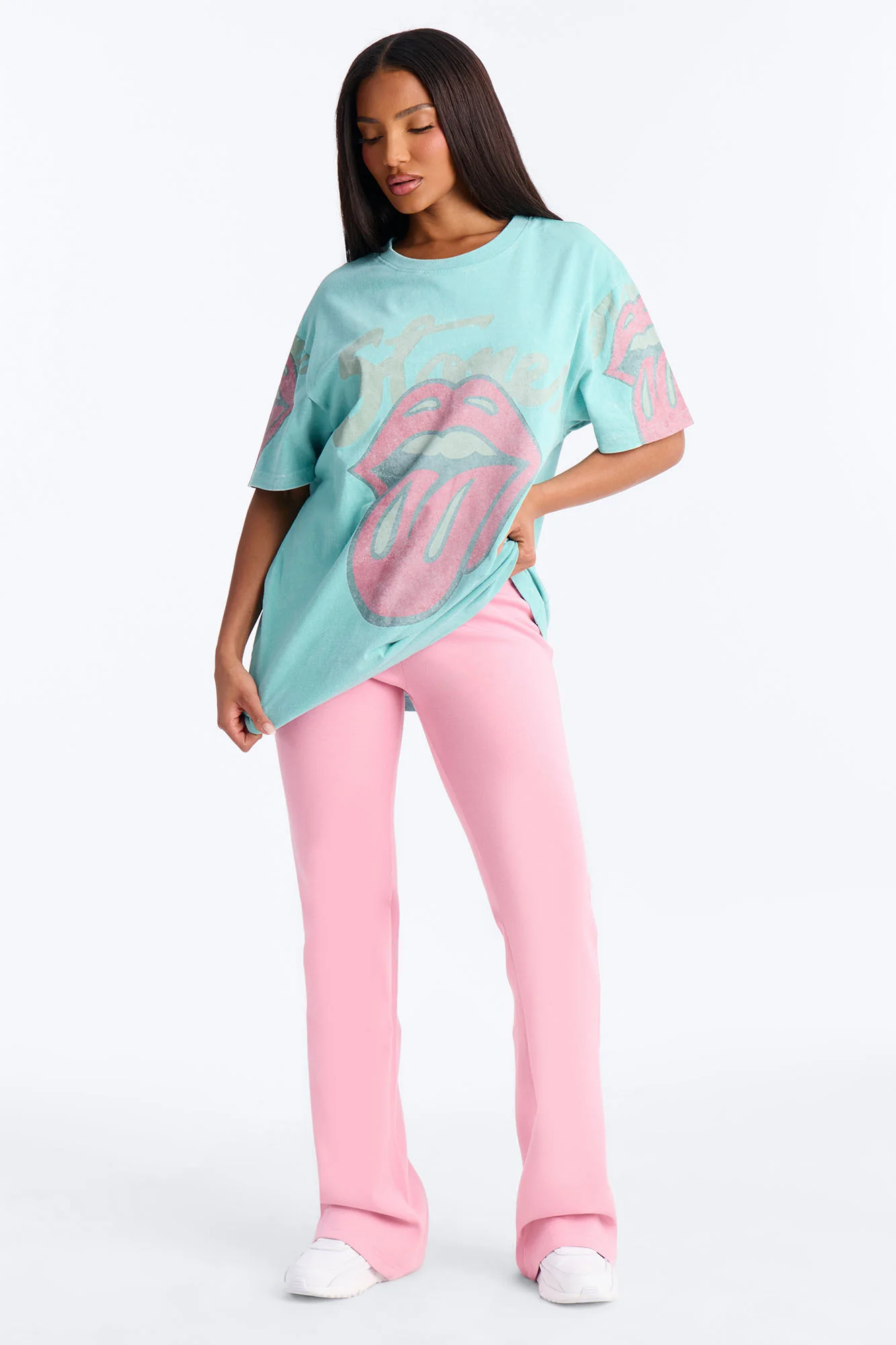 Rolling Stones Big Lips Washed Tee - Blue Wash - Image 2